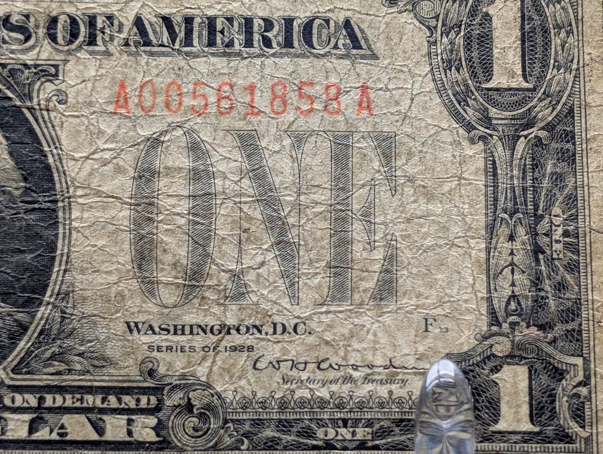 1928 Series $1 United States Funny Back Note - Rare