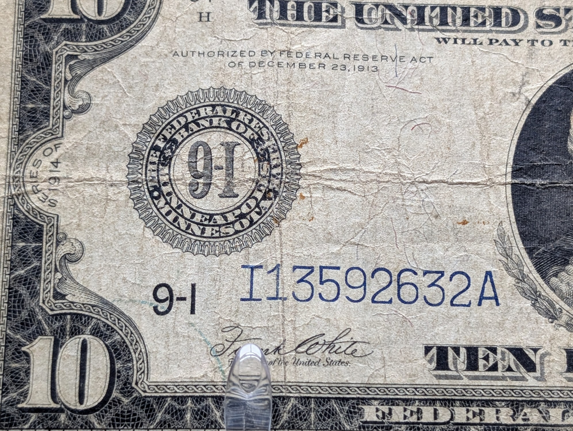 1914 Series United States $10 Federal Reserve Note