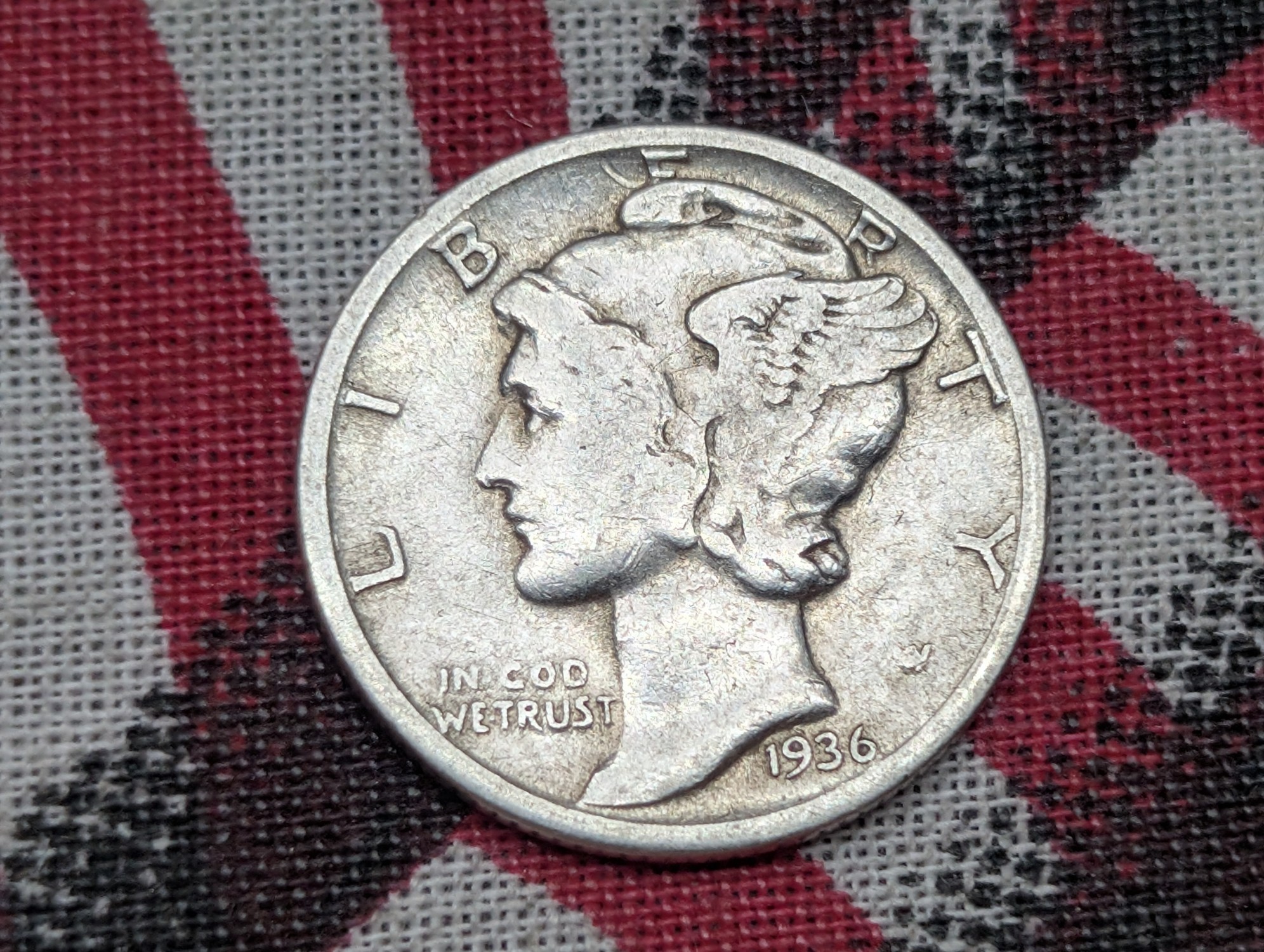 (3) 1936 Mercury Dimes , 90% Silver, 90 Years old