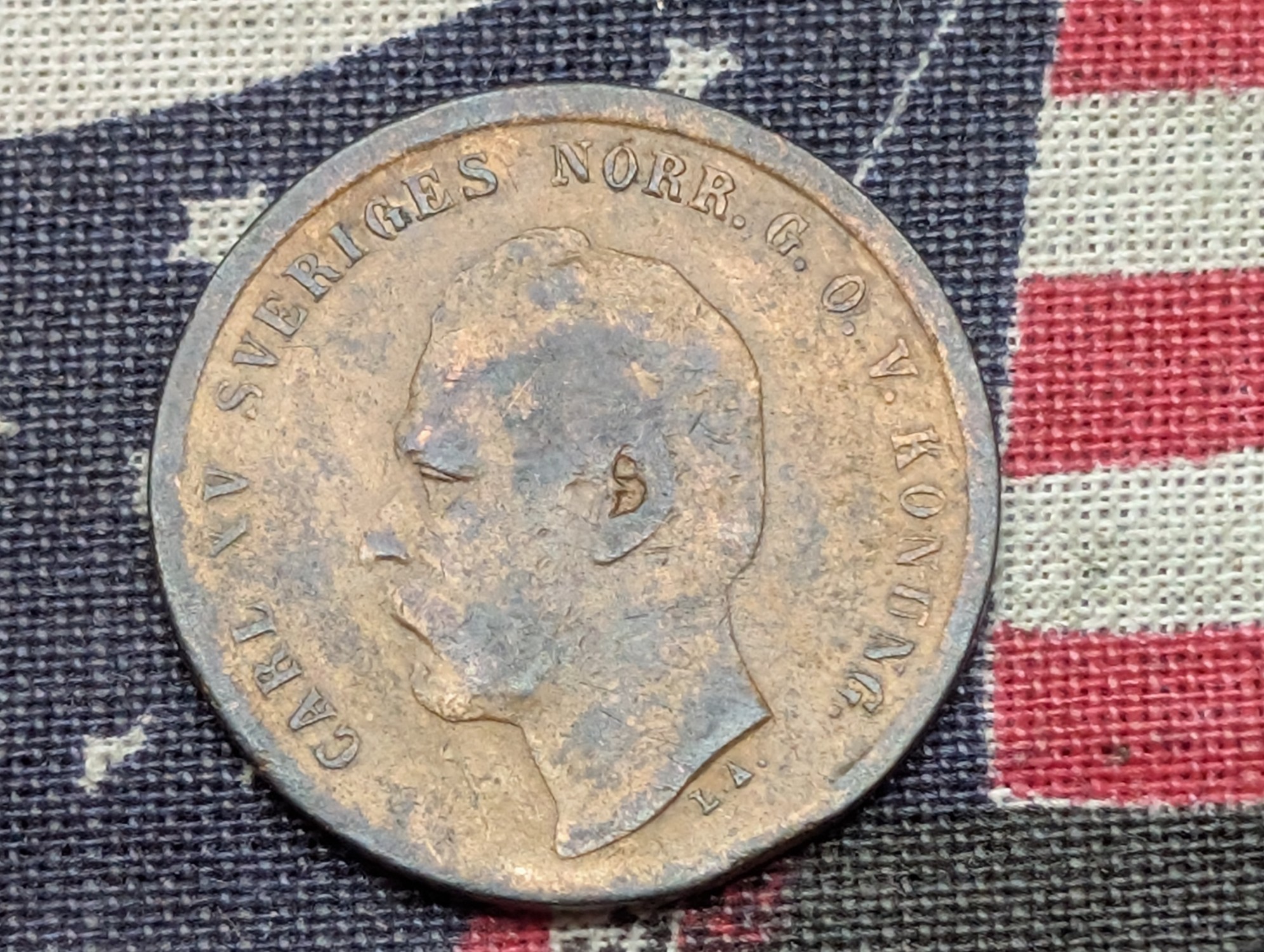 1864 Swedish (Civil War Era) 1 Ore, 162 Years Old!