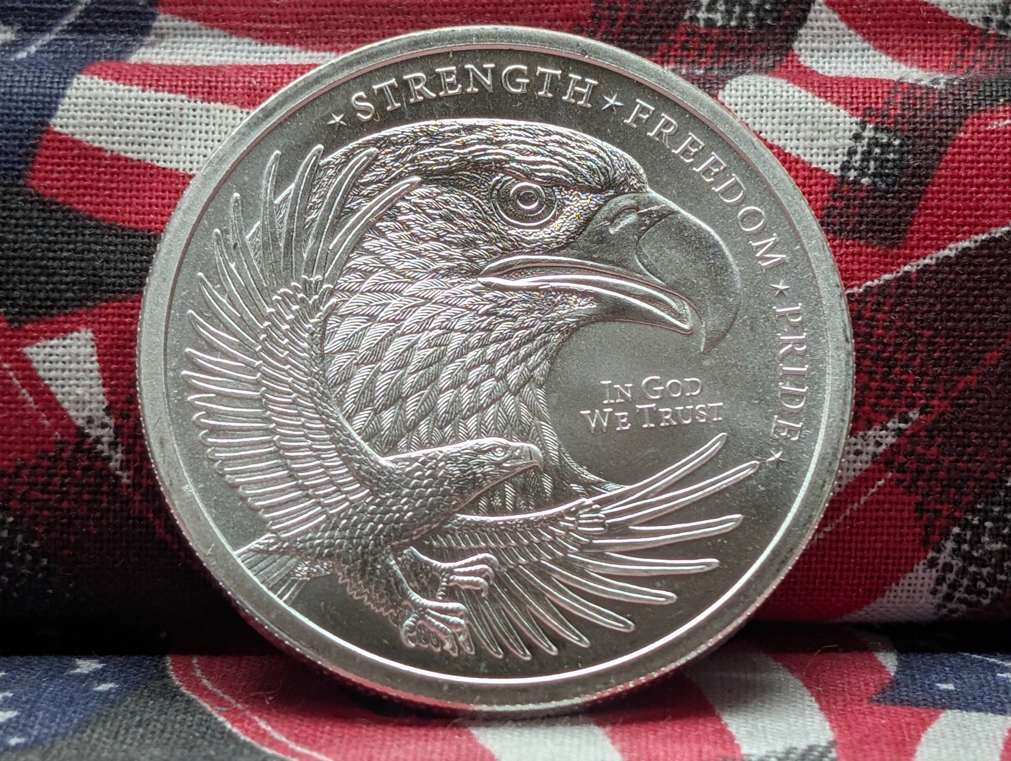 Golden State Mint 1 Troy Ounce .999 Silver, American Flag & Eagle, BU