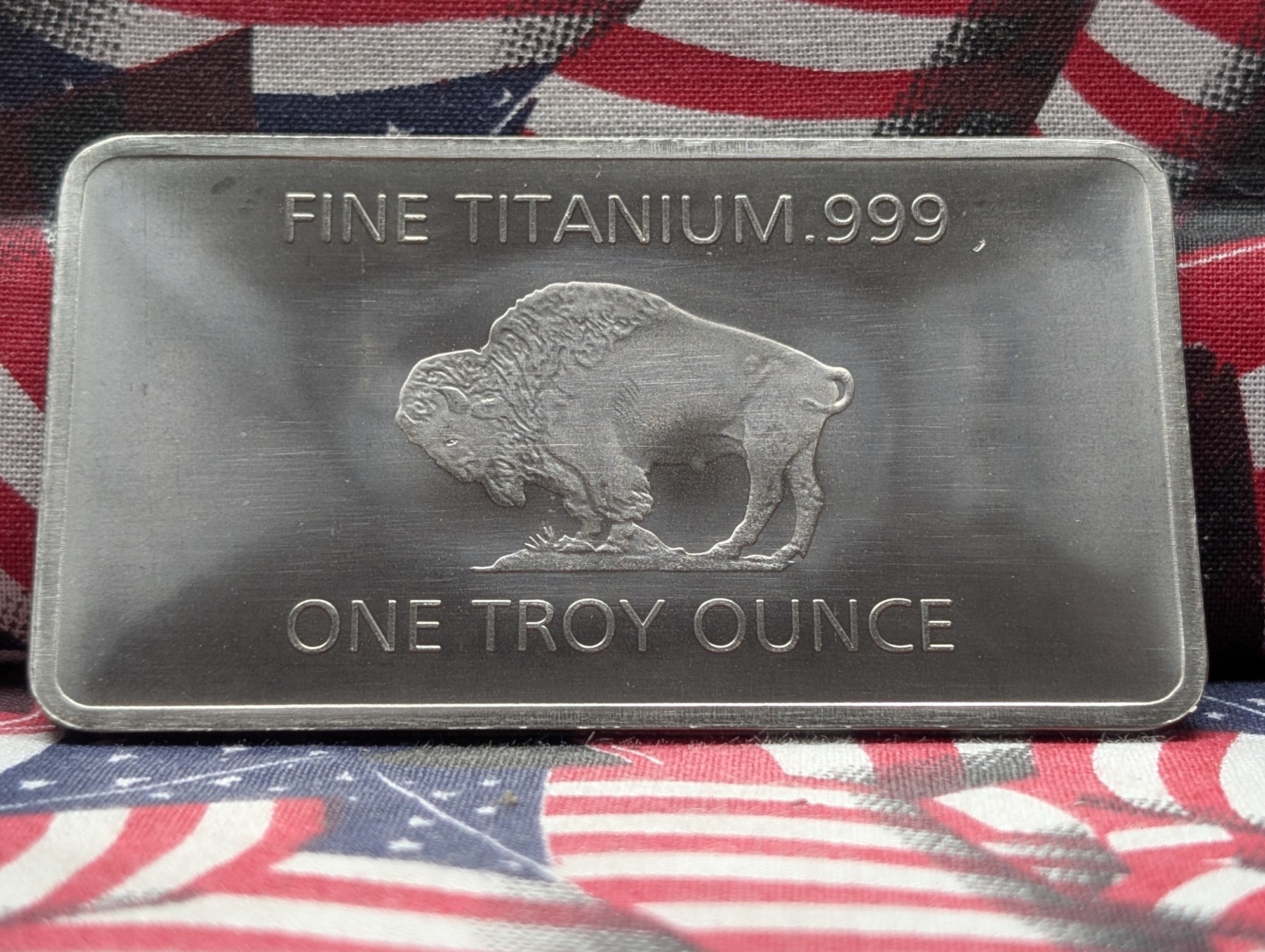 1 Troy Oz. .999 Pure Titanium, Buffalo Bar-BU, New
