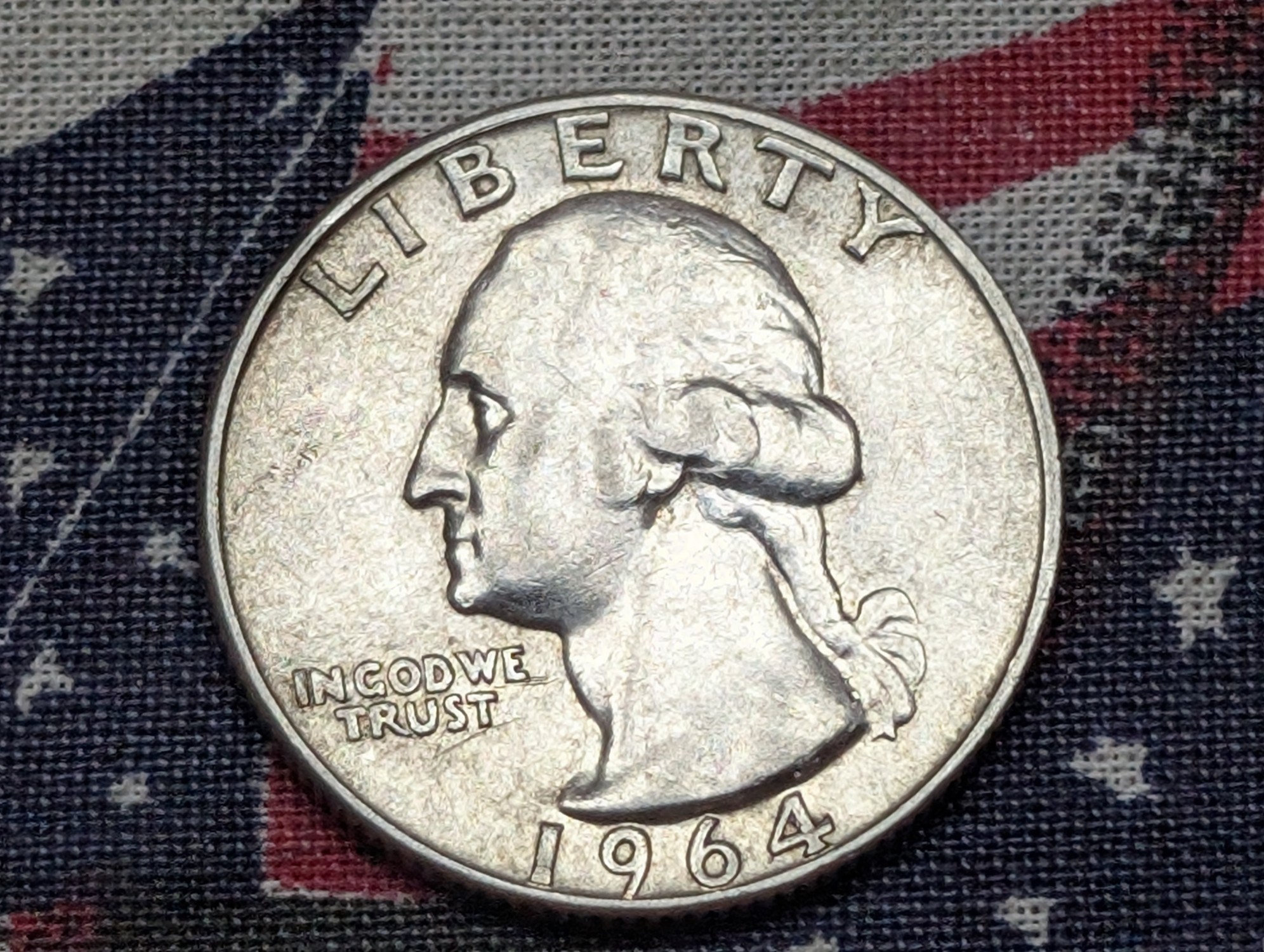 1964-D Washington Quarter, 90% Silver, 62 Years old