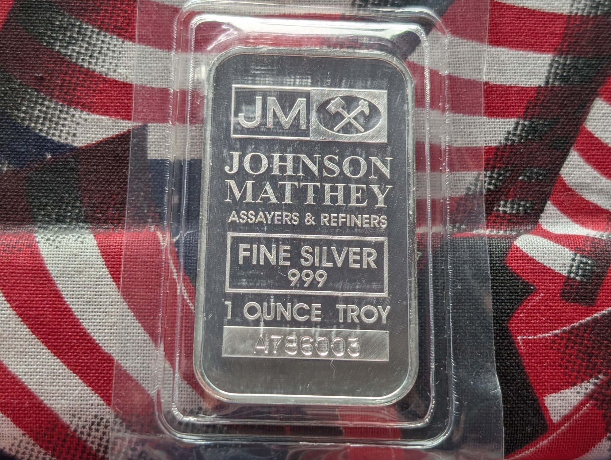 1 Troy Ounce .999 Silver, JOHNSON MATTHEY, Sealed, BU