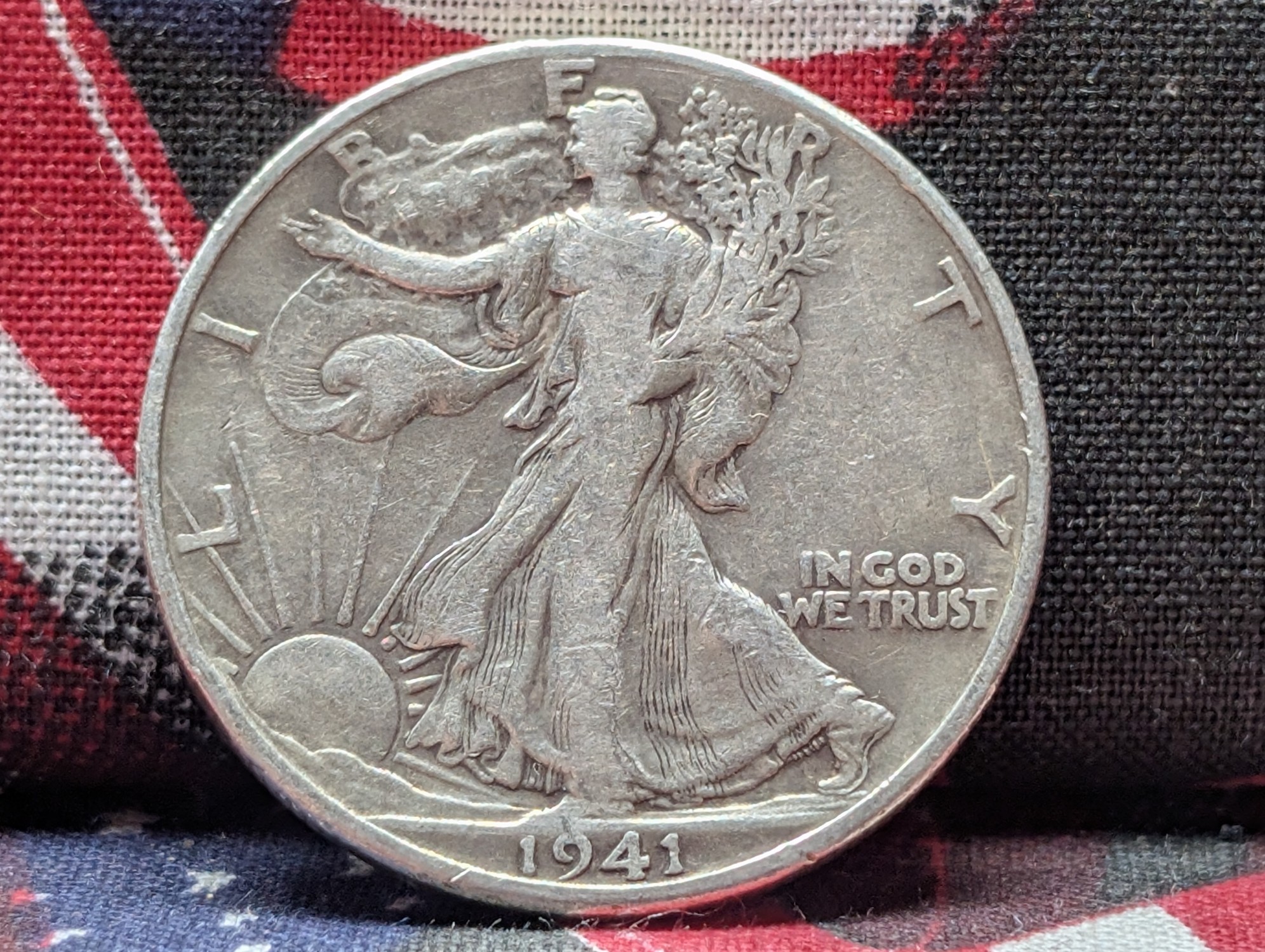 1941-D Walking Liberty Half Dollar, (WWII ERA) 90% Silver, 85 Years old