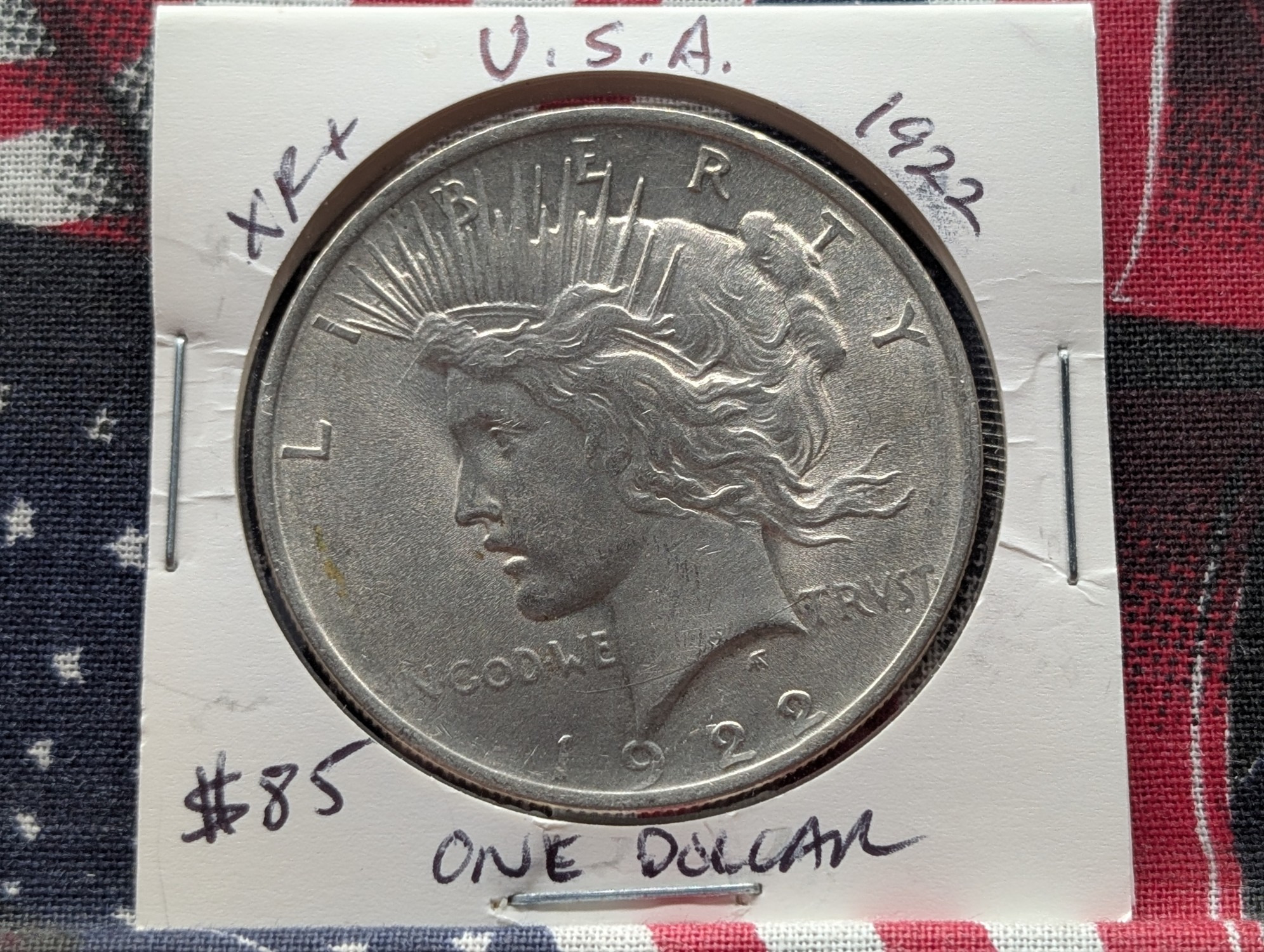 1922 Peace 90% Silver Dollar