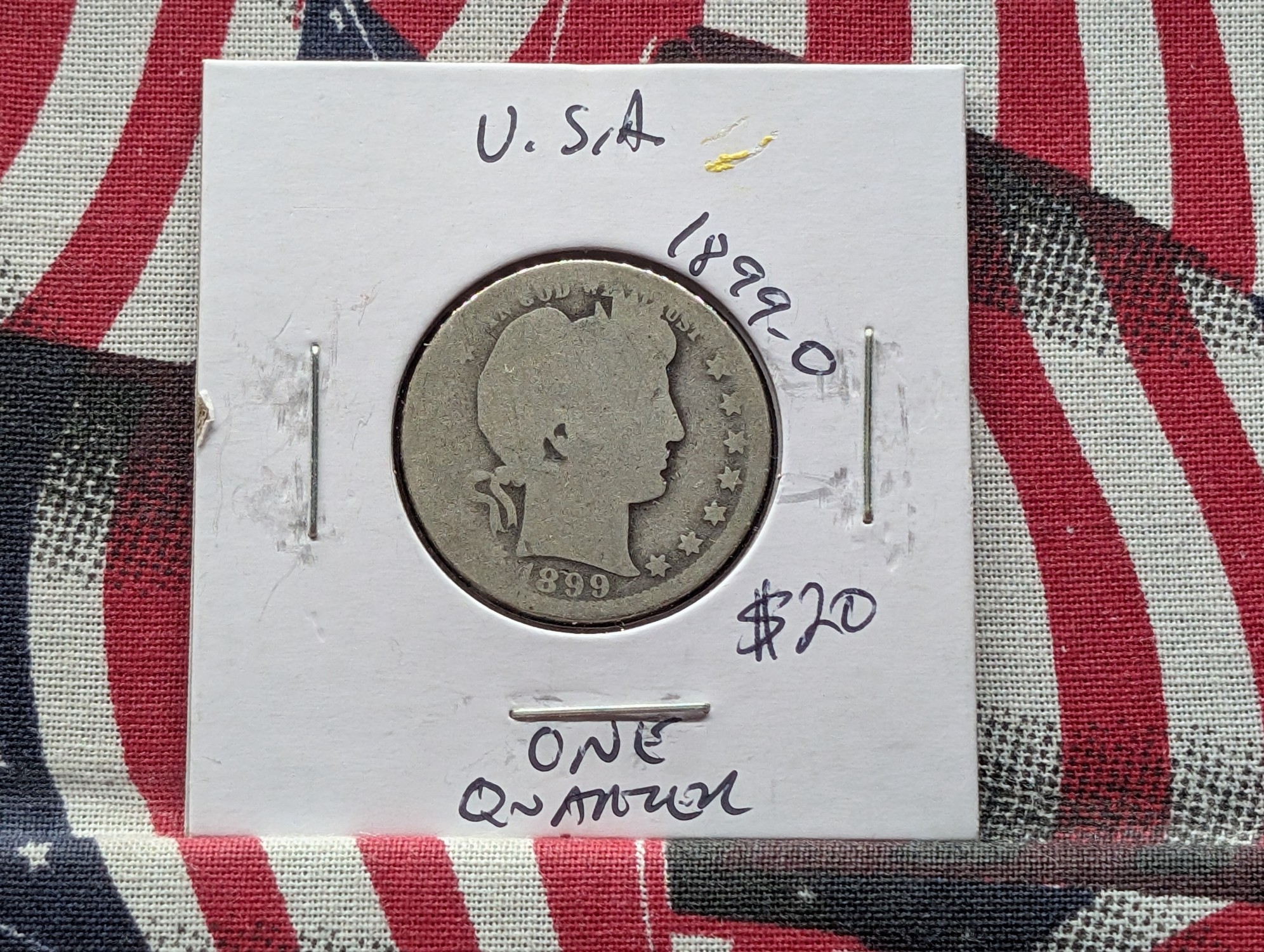 1899-O Barber 90% Silver Quarter