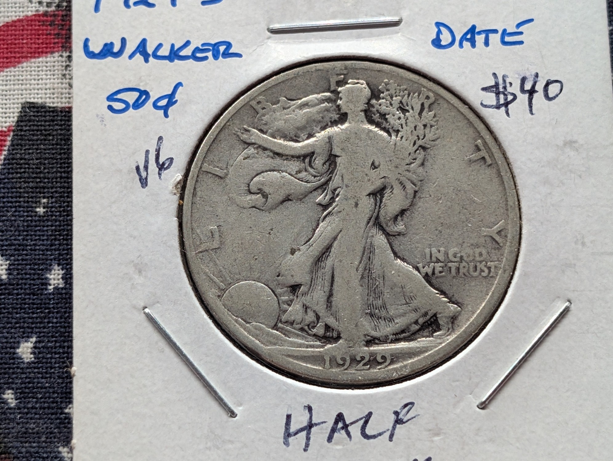 1929-S Walking Liberty 90% Silver Half Dollar