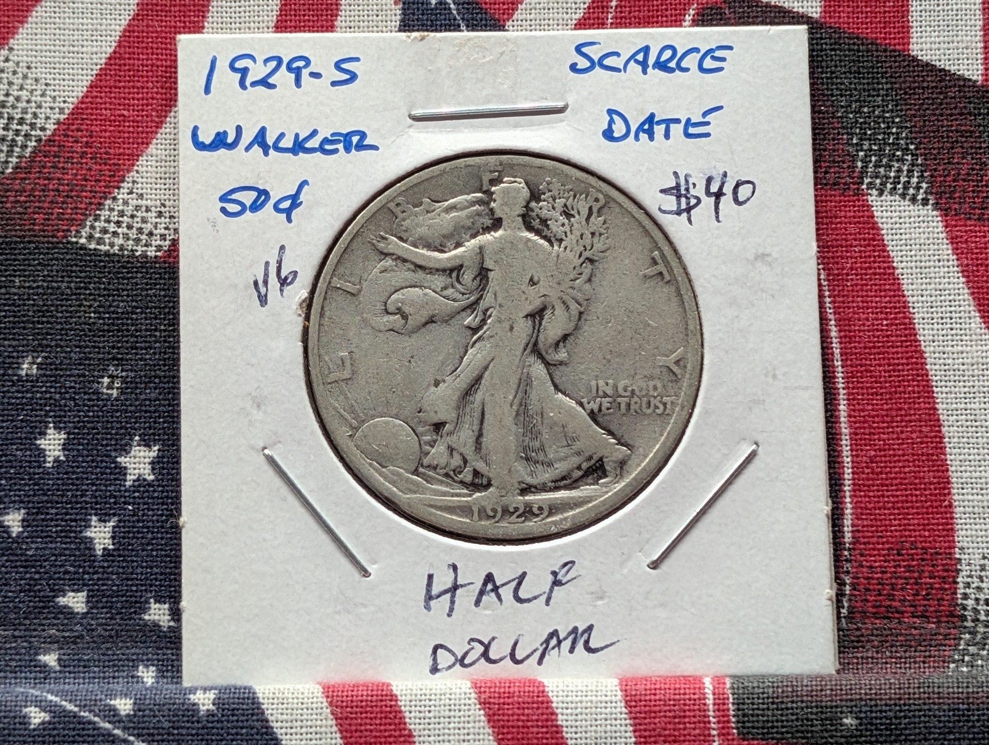 1929-S Walking Liberty 90% Silver Half Dollar