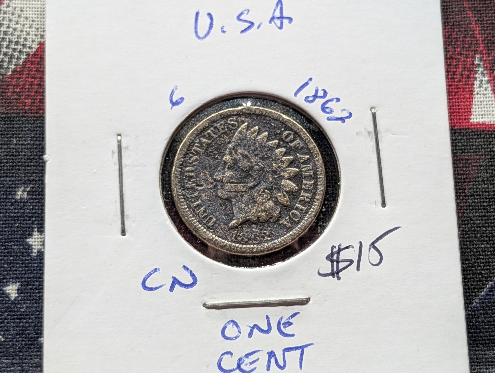 1862 Copper Nickel Indian Head Cent - Civil War Era!