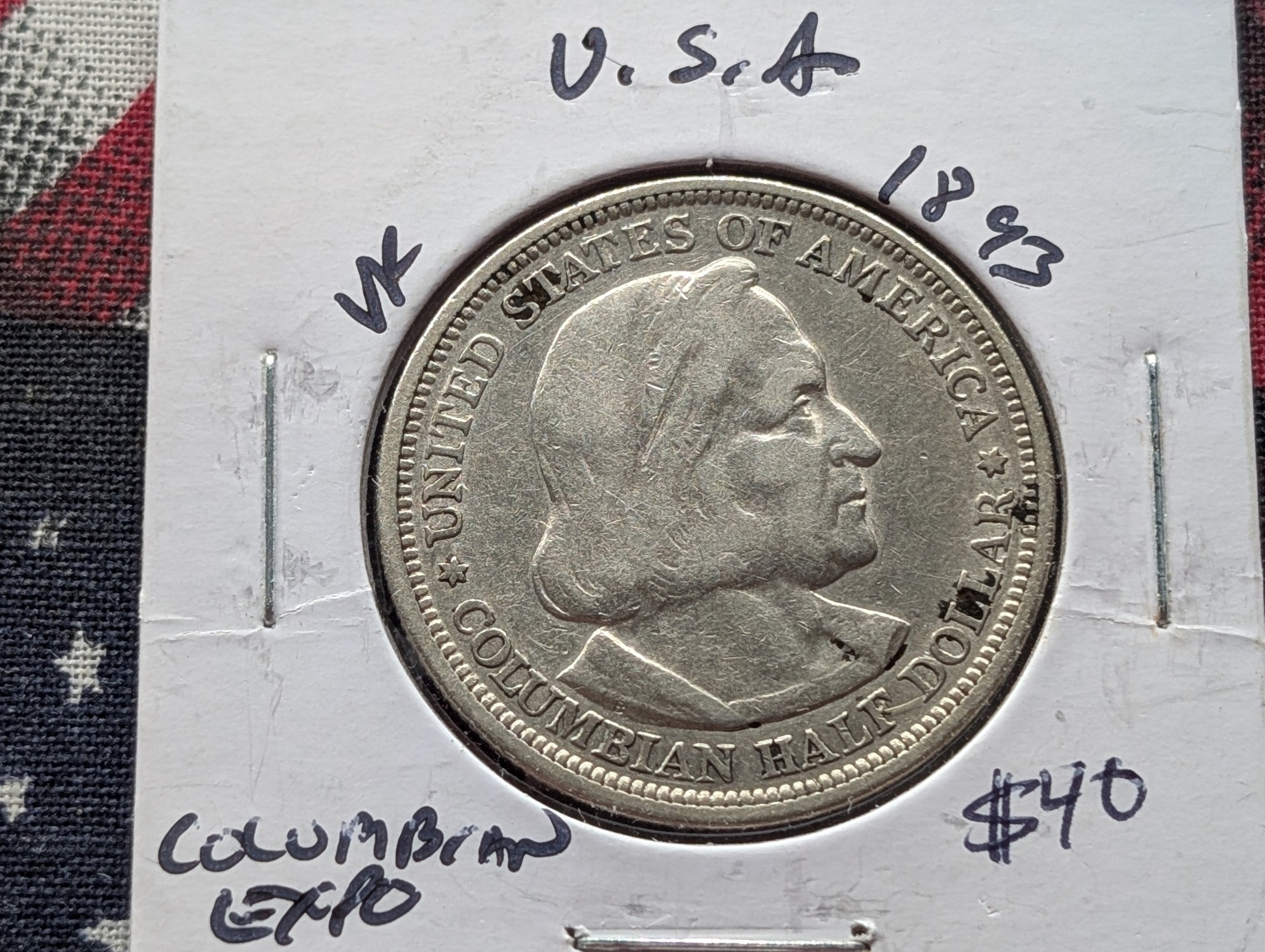 1893 Columbian Exposition Commemorative 90% Silver Half Dollar - Over 130 Years old!
