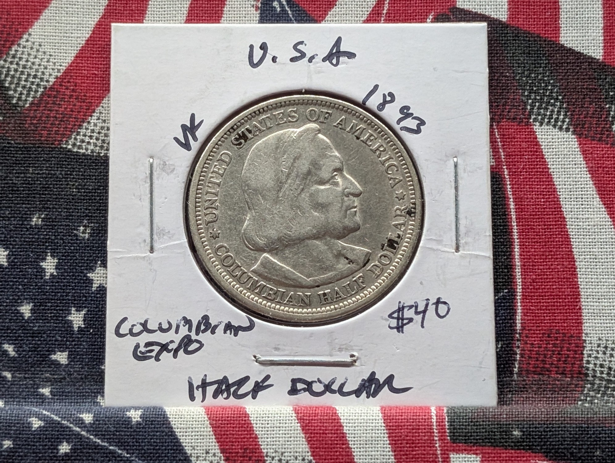 1893 Columbian Exposition Commemorative 90% Silver Half Dollar - Over 130 Years old!