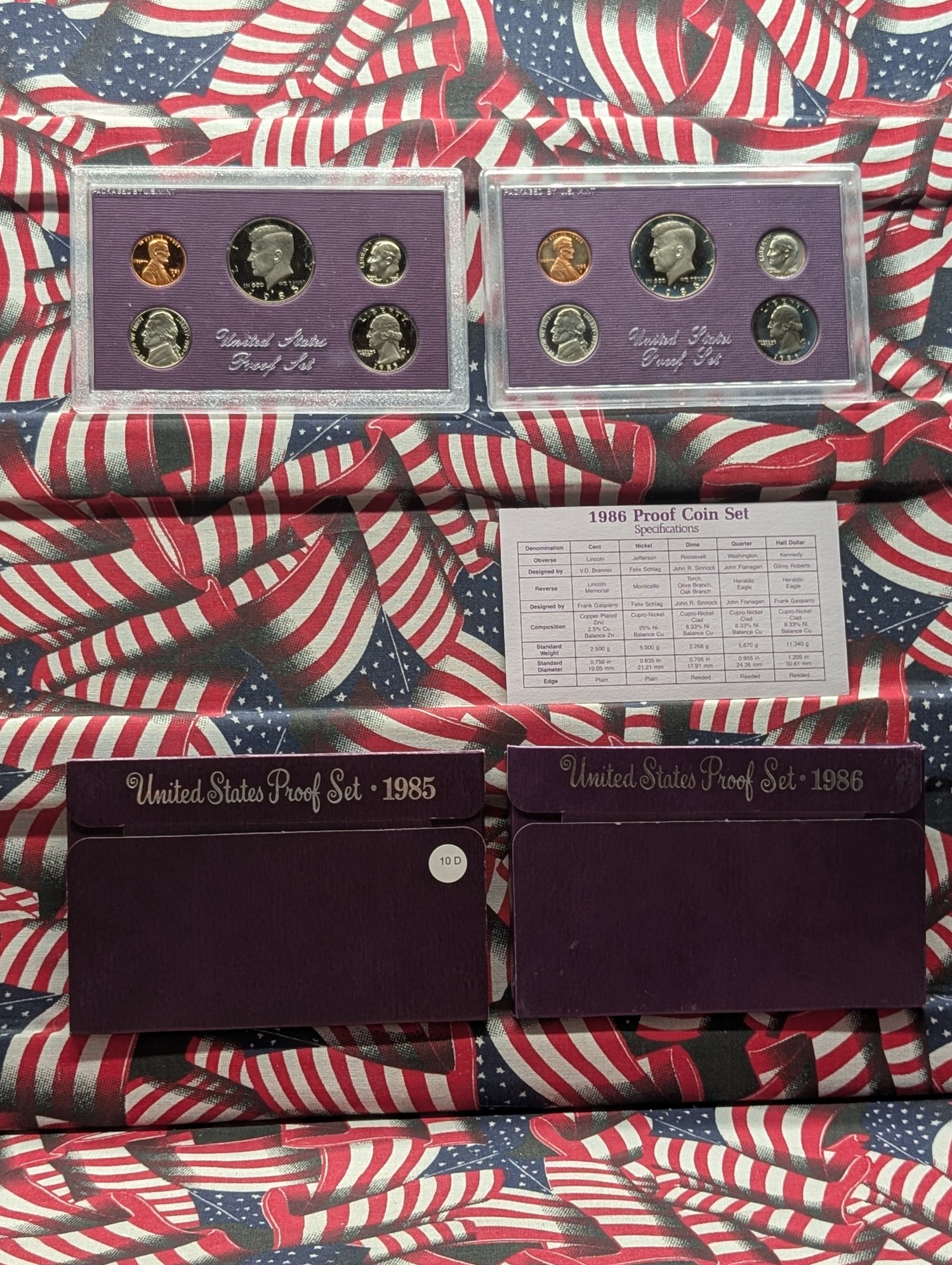 1985-S & 1986-S U.S. Mint Proof Sets in OGP