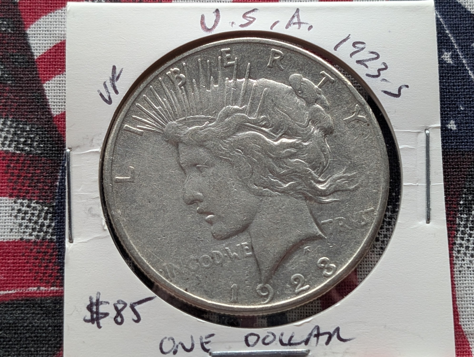 1923-S Peace 90% Silver Dollar