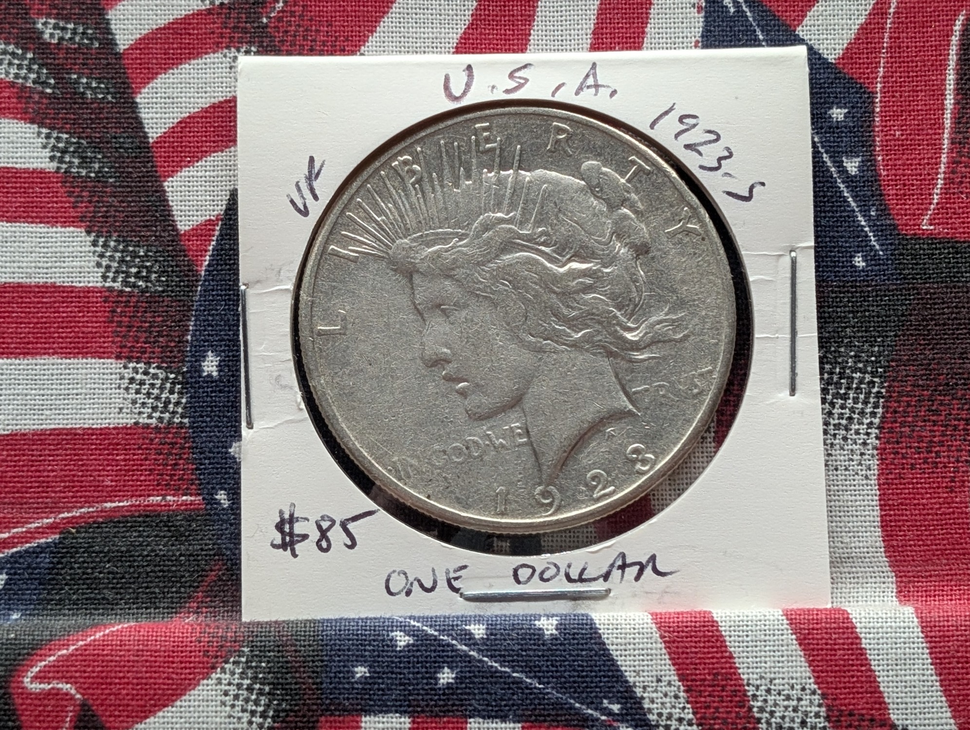 1923-S Peace 90% Silver Dollar