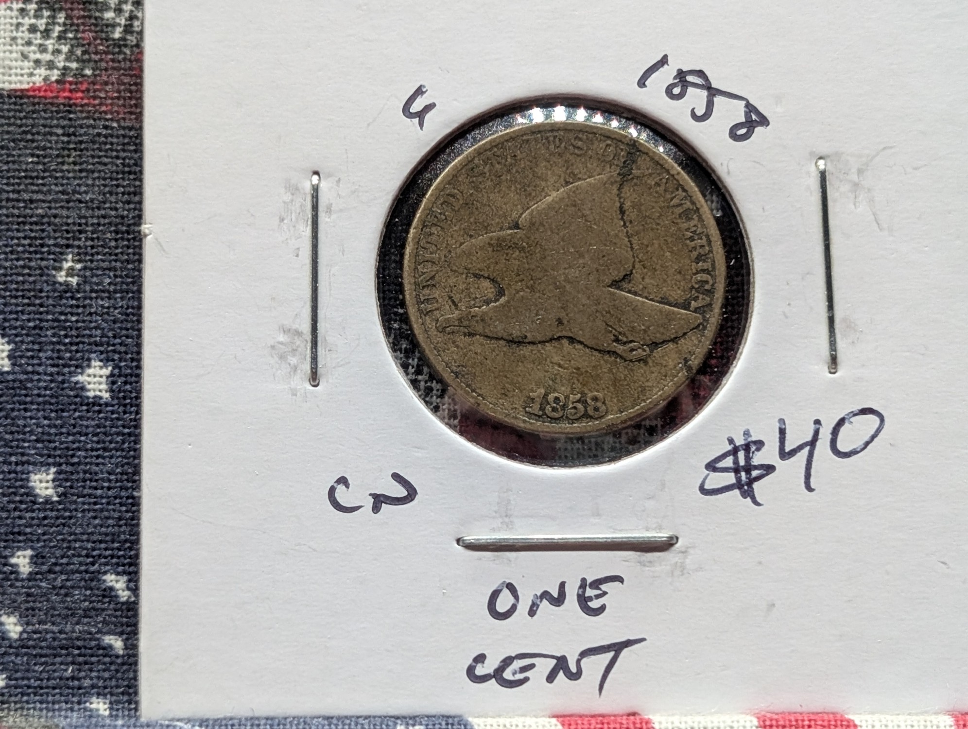 1858 Copper Nickel Flying Eagle Cent