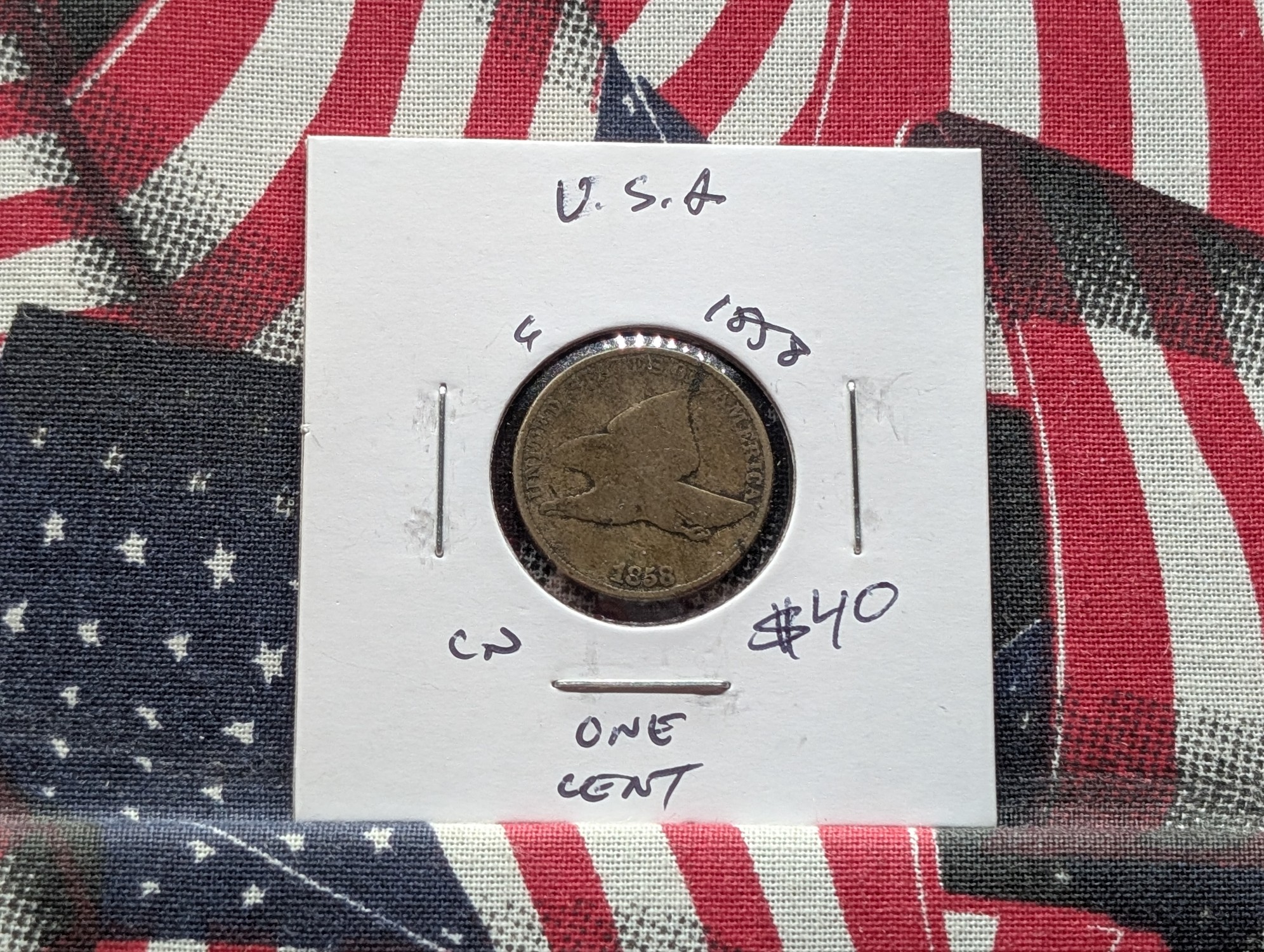 1858 Copper Nickel Flying Eagle Cent