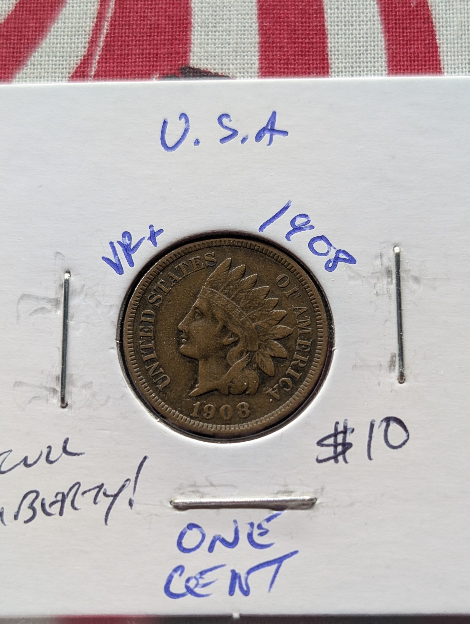 1907 & 1908 Indian Head Cents - Full Liberty w/Diamonds!