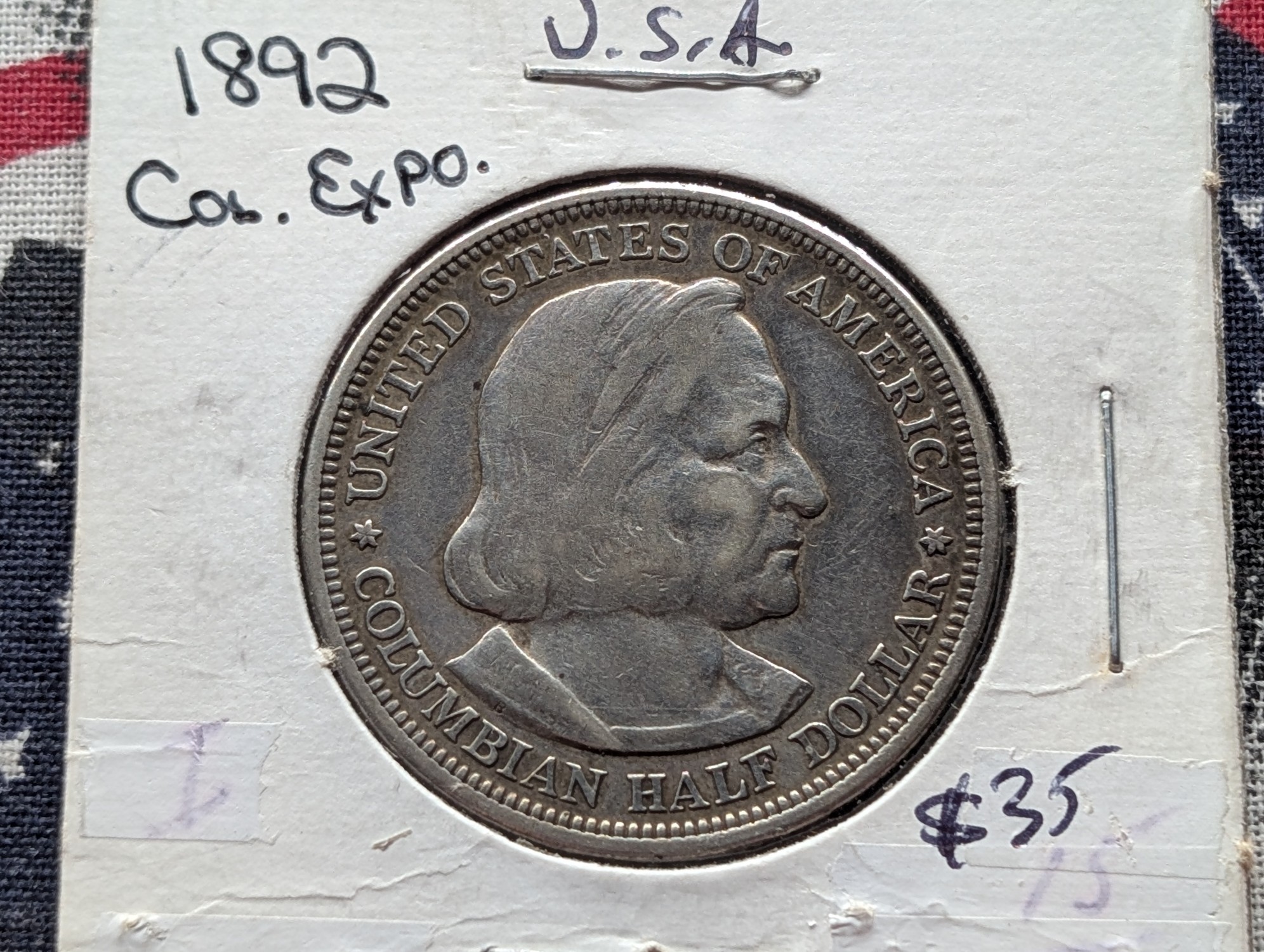 1892 Columbian Exposition Commemorative 90% Silver Half Dollar - Over 130 Years old!