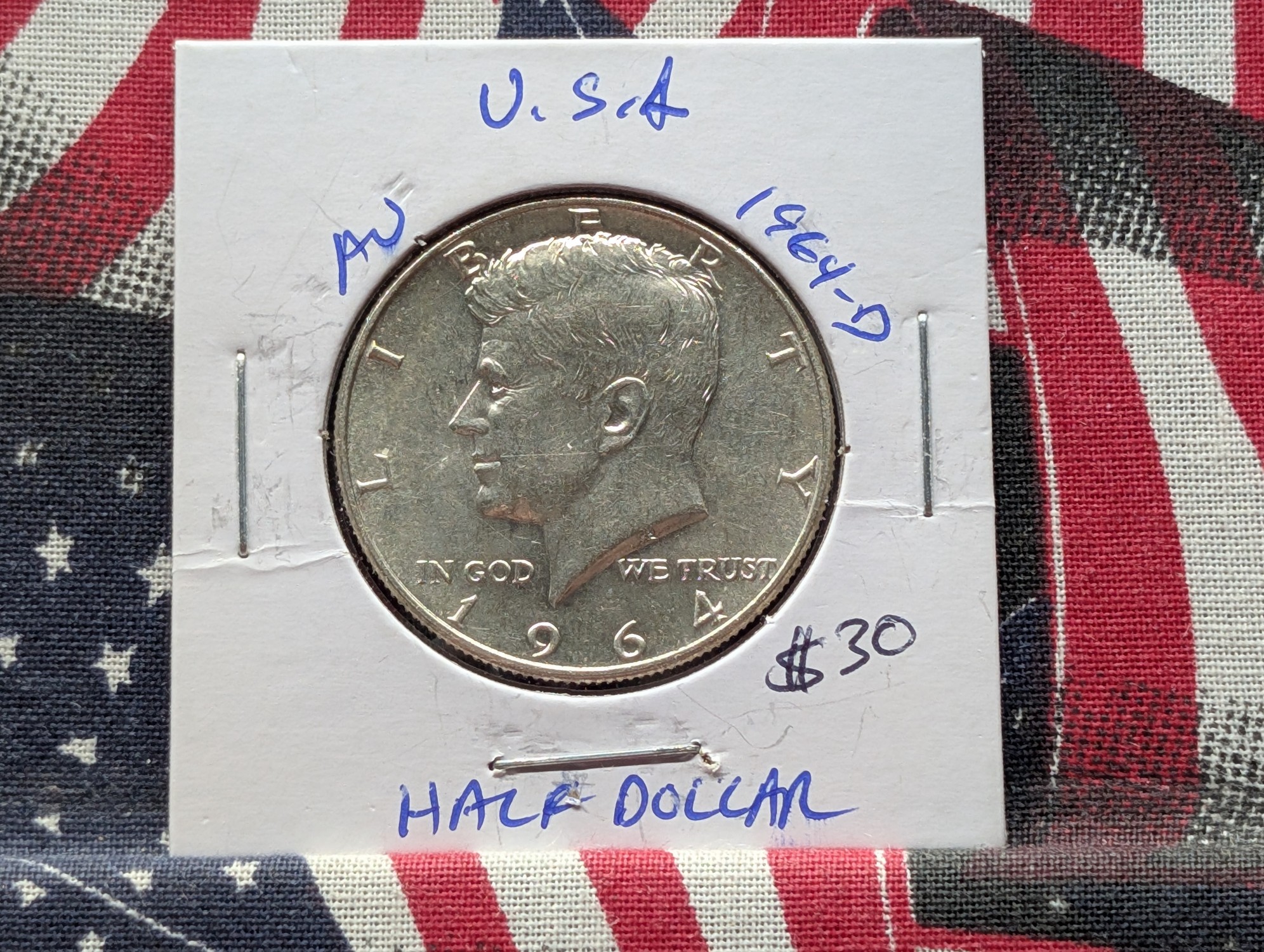 1964-D Kennedy 90% Silver Half Dollar