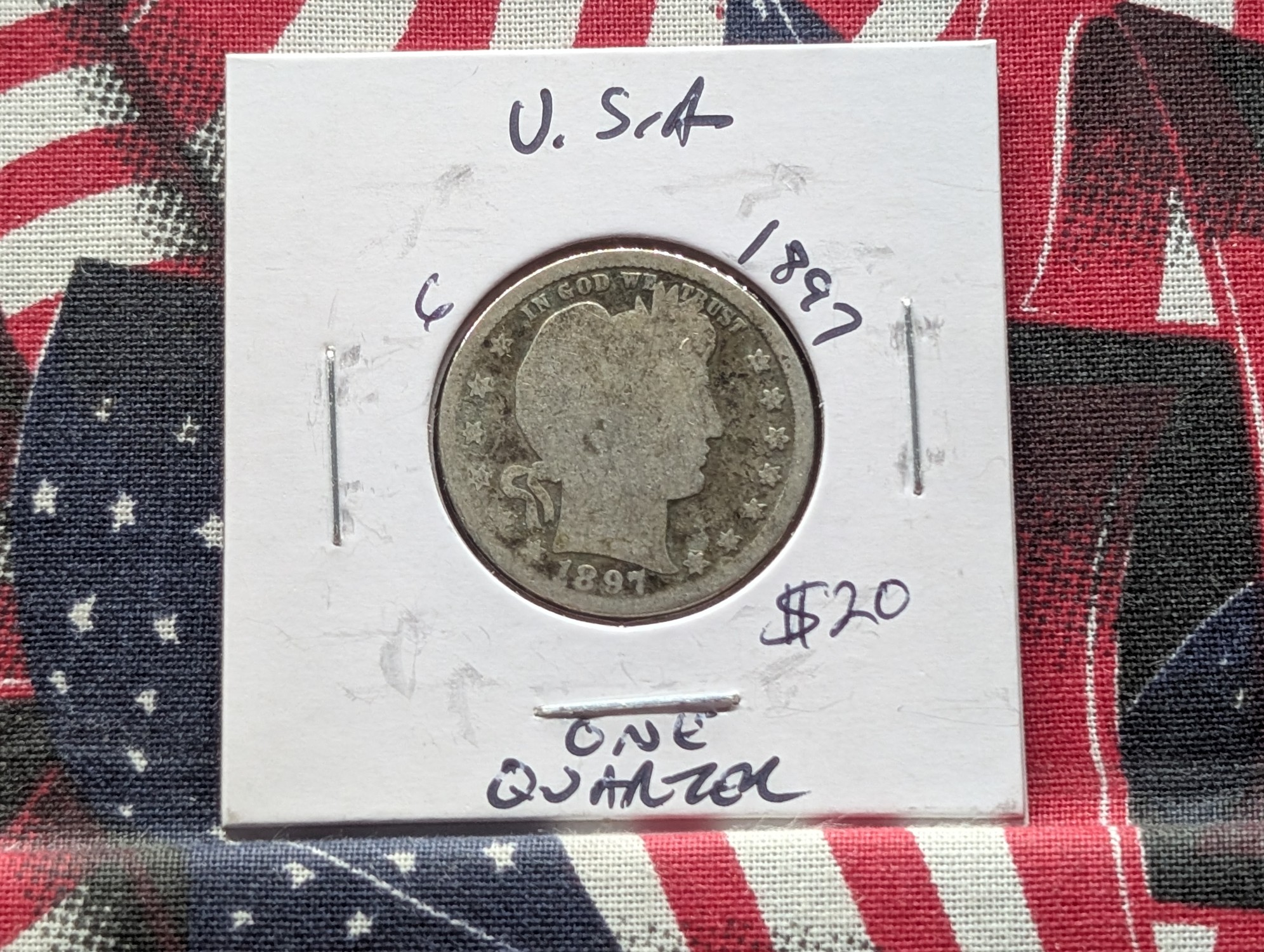 1897 Barber 90% Silver Quarter