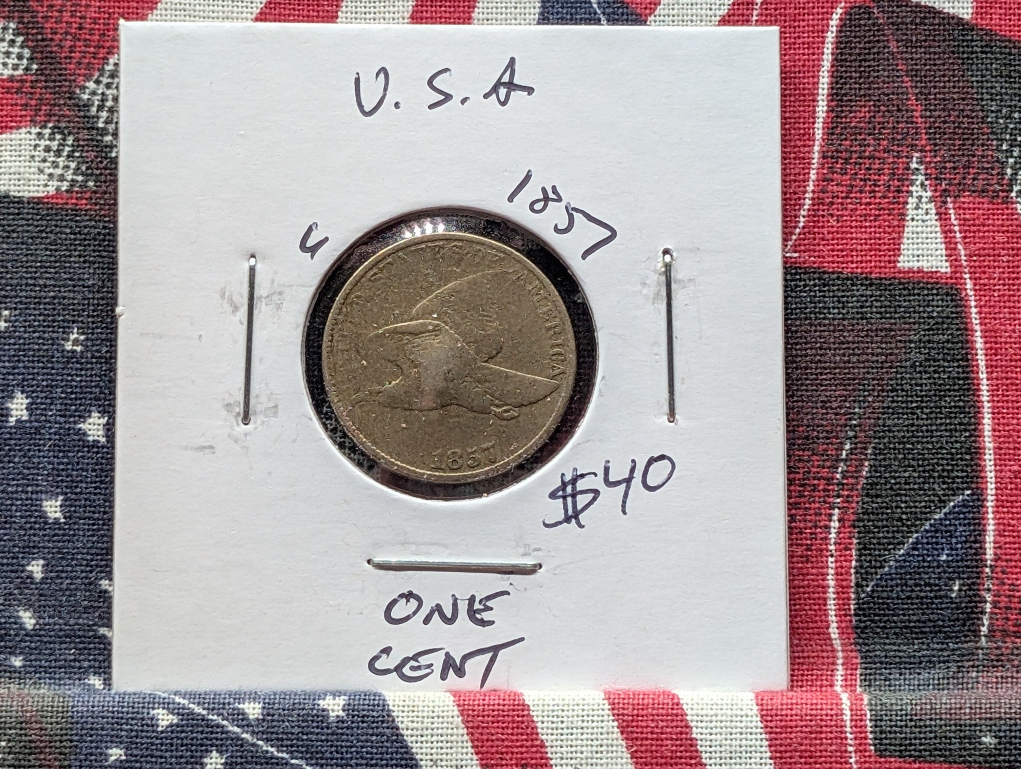 1857 Copper Nickel Flying Eagle Cent