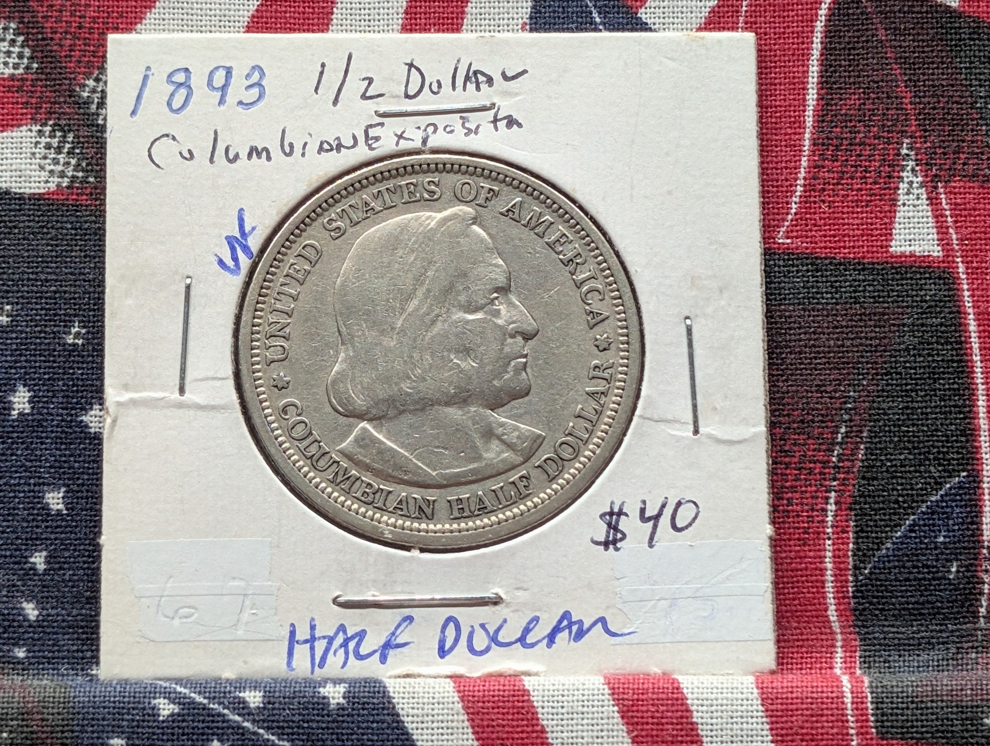 1893 Columbian Exposition Commemorative 90% Silver Half Dollar - Over 130 Years old!