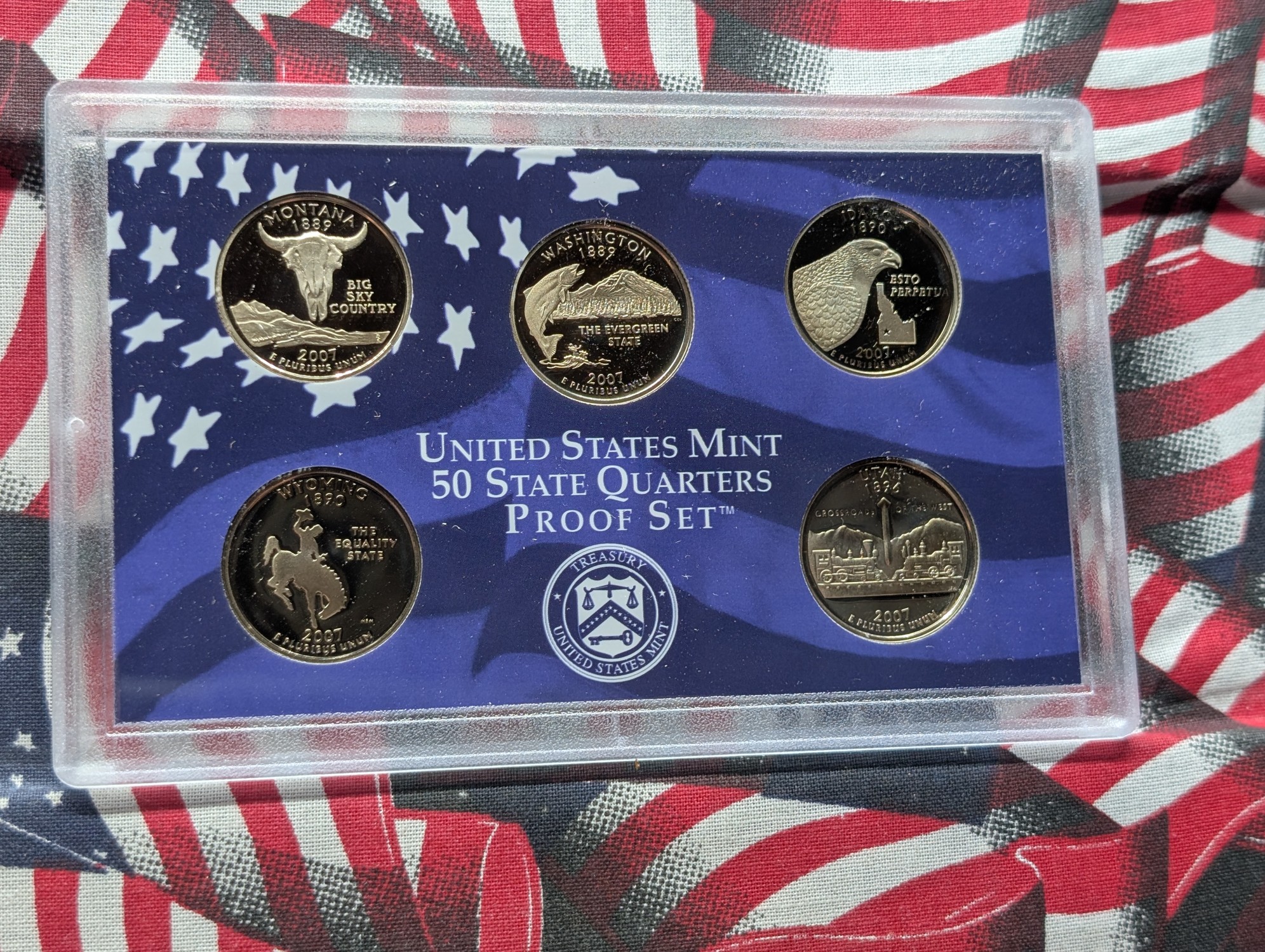 2007-S U.S. Mint Proof Set with State Quarters, Sacagawea Dollar and First Year for Presidential Dollars in OGP w/ COA