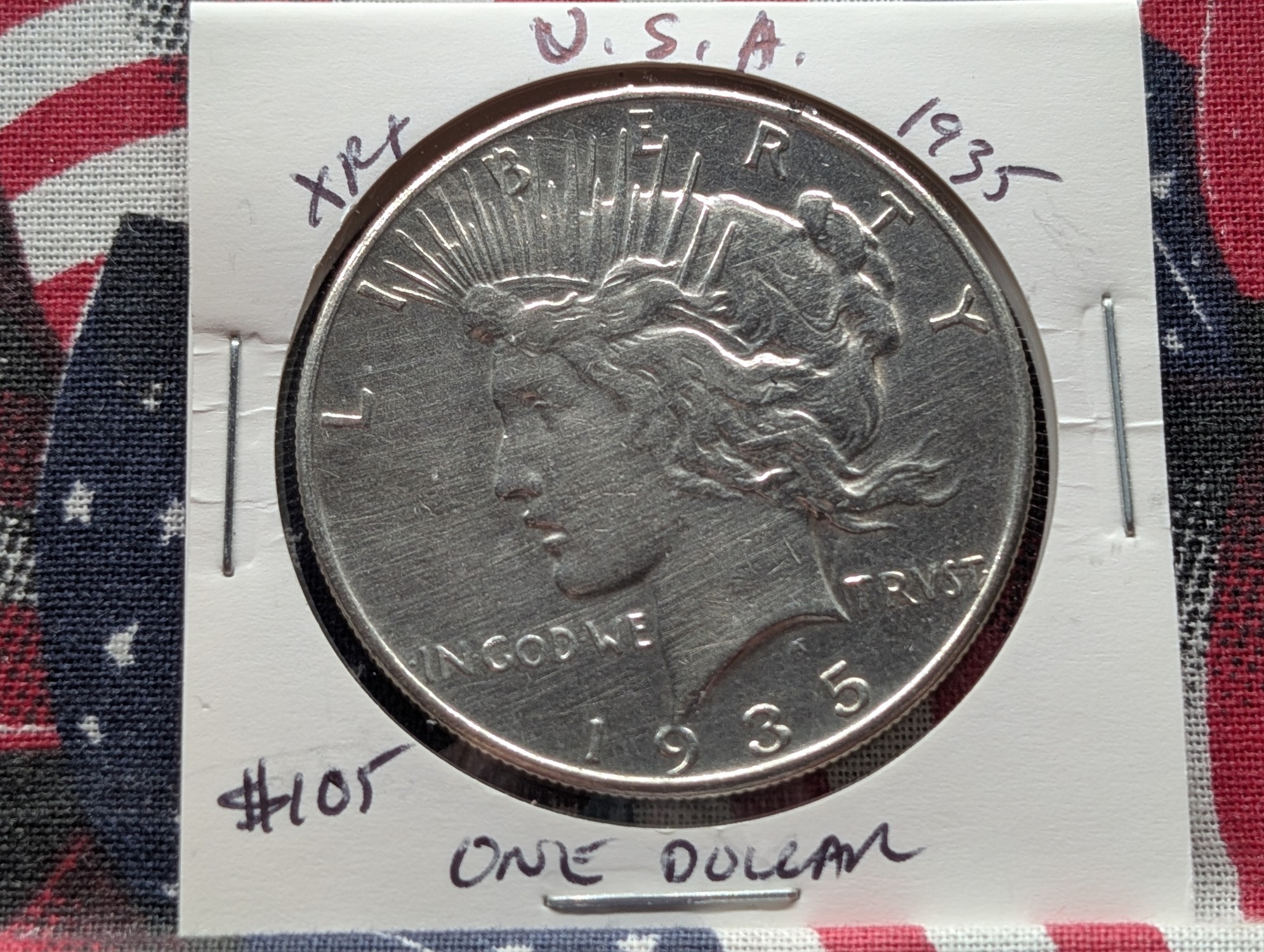 1935 Peace 90% Silver Dollar - Last Year!