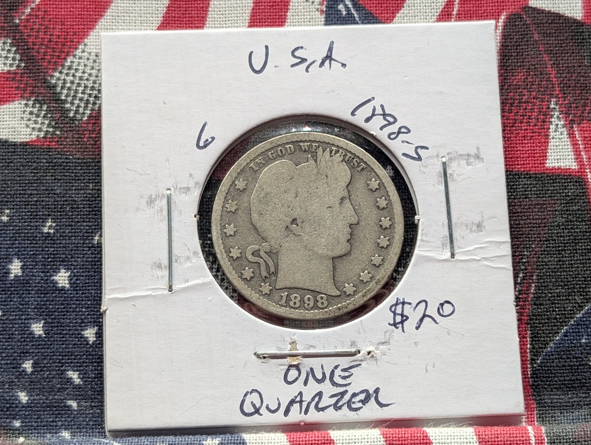 1898-S Barber 90% Silver Quarter
