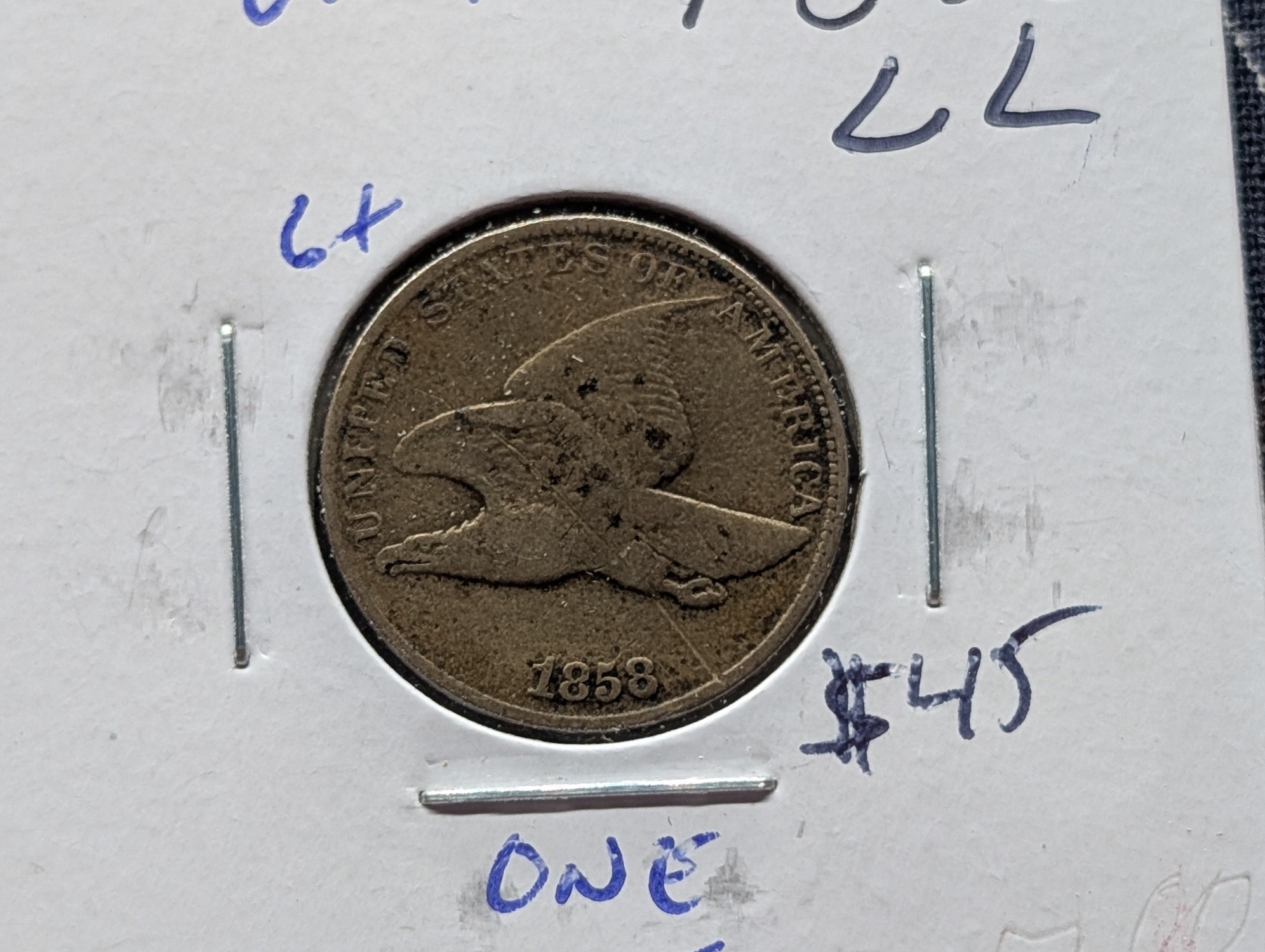 1858 Copper Nickel Flying Eagle Cent