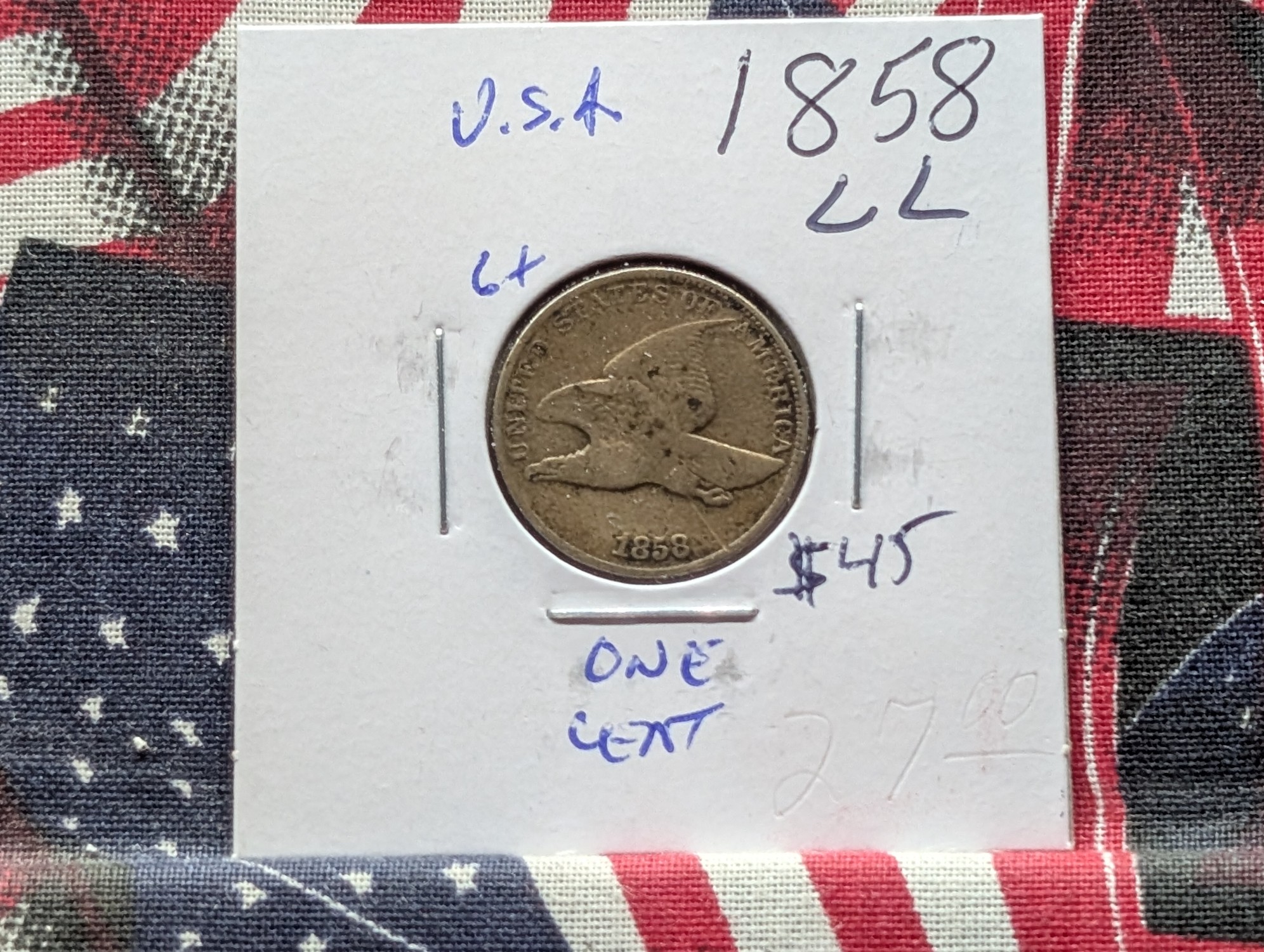 1858 Copper Nickel Flying Eagle Cent
