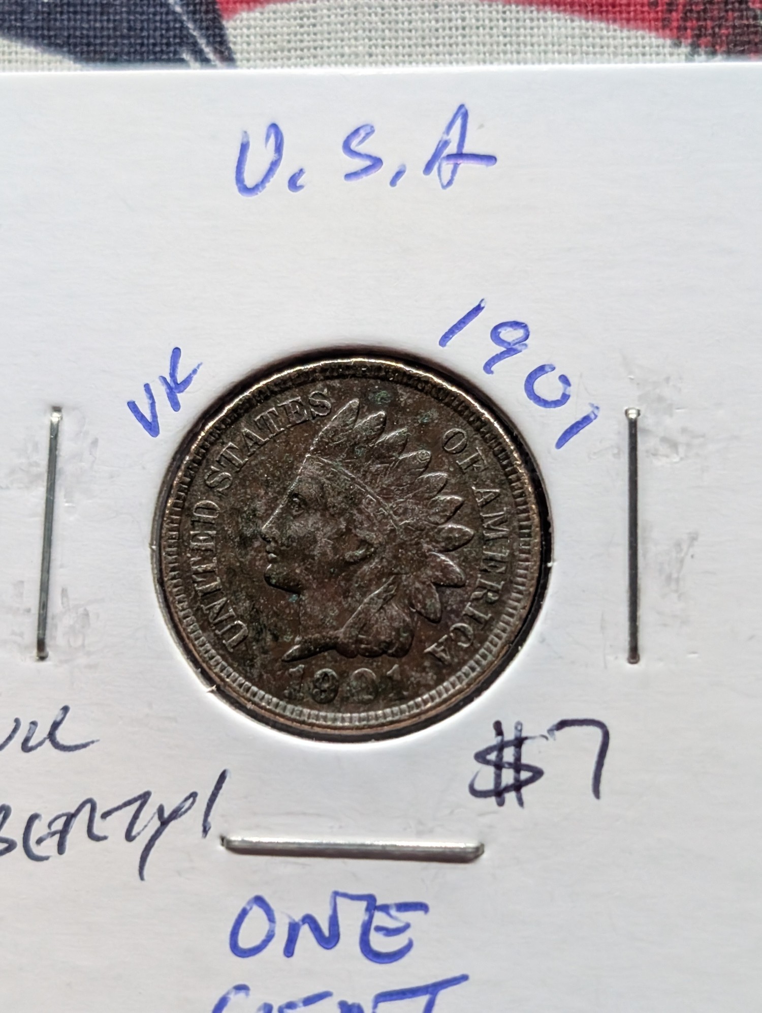 1901 & 1903 Indian Head Cents - Full Liberty w/Diamonds!
