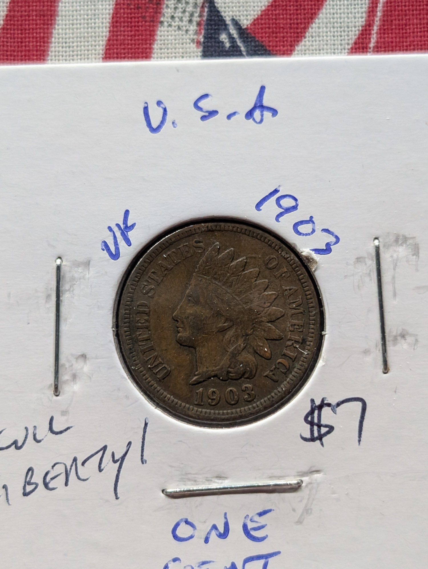 1901 & 1903 Indian Head Cents - Full Liberty w/Diamonds!
