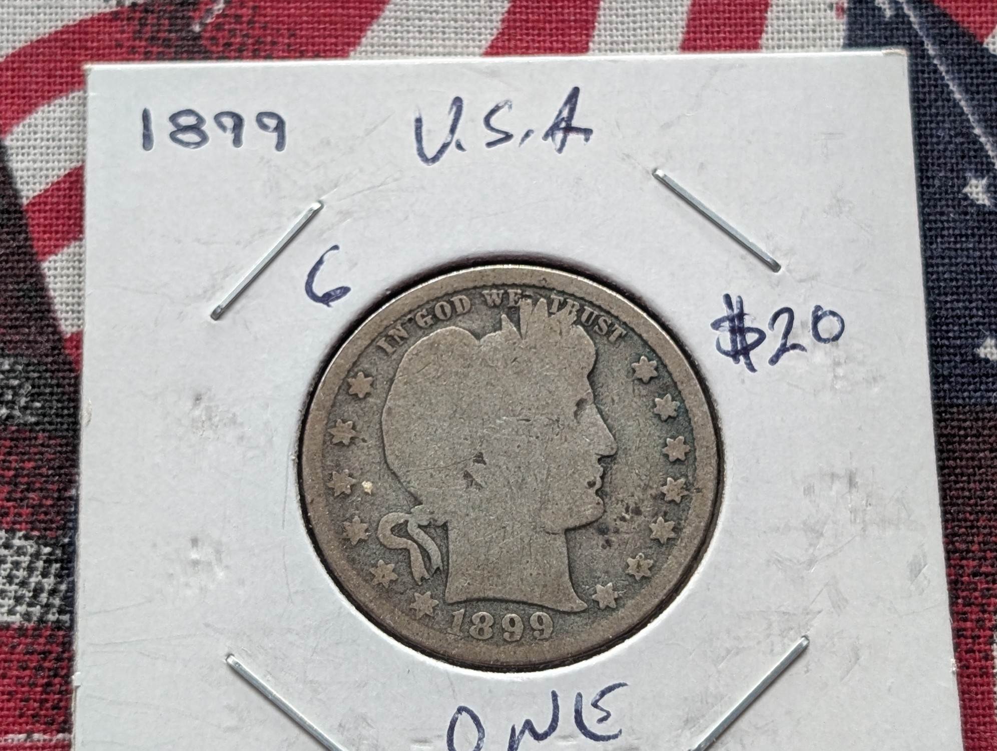 1899 Barber 90% Silver Quarter