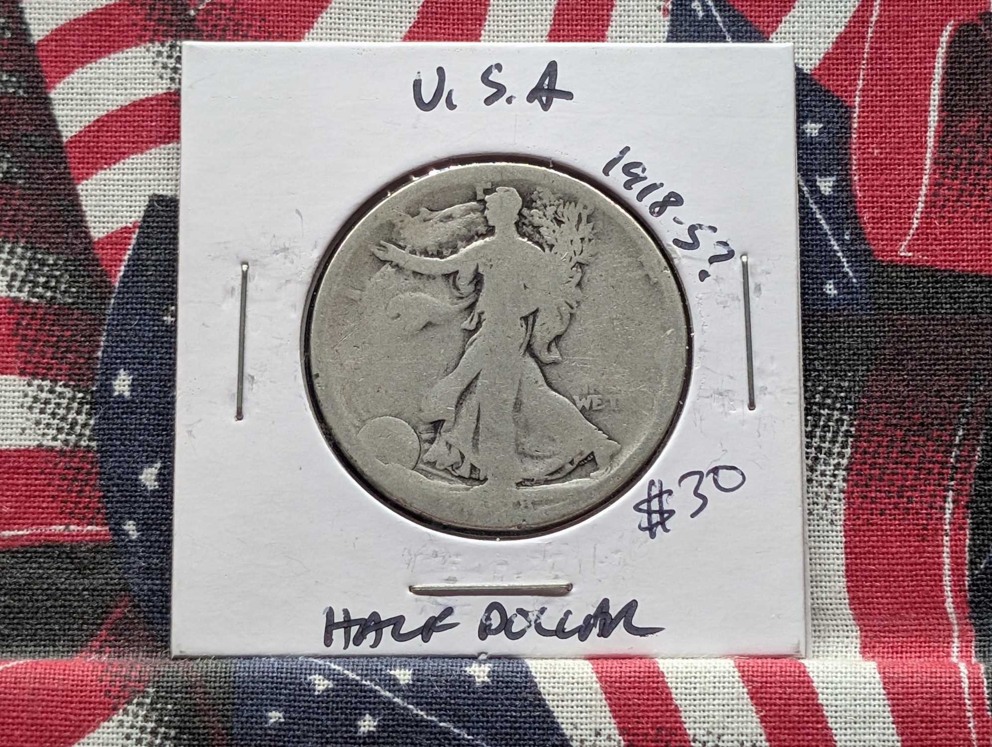 1918-S Walking Liberty 90% Silver Half Dollar