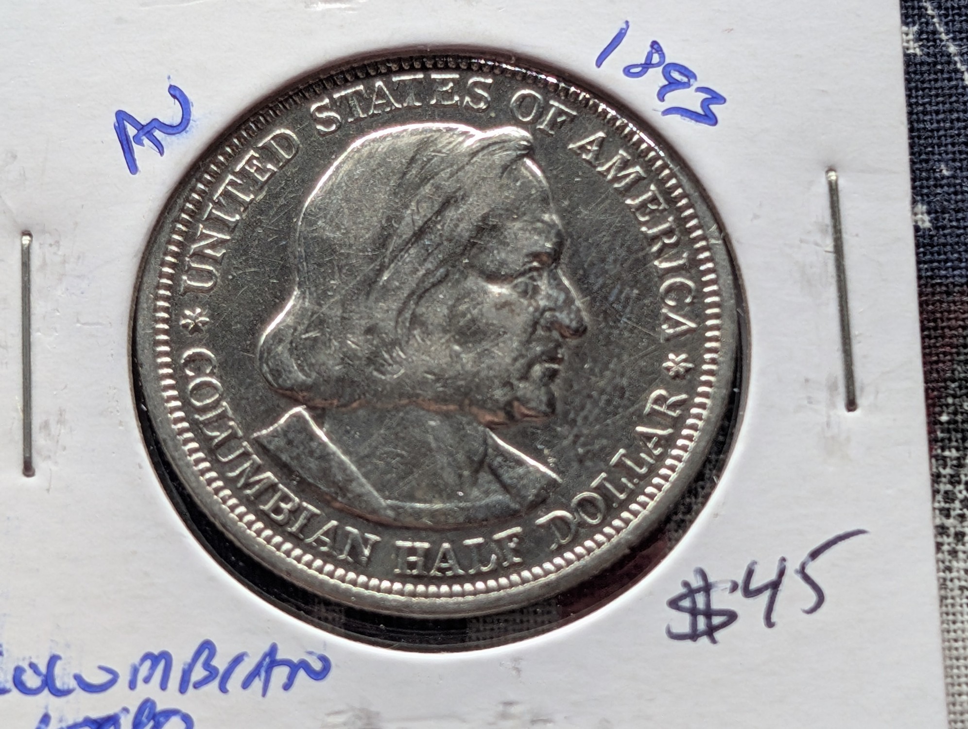 1893 Columbian Exposition Commemorative 90% Silver Half Dollar - Over 130 Years old!