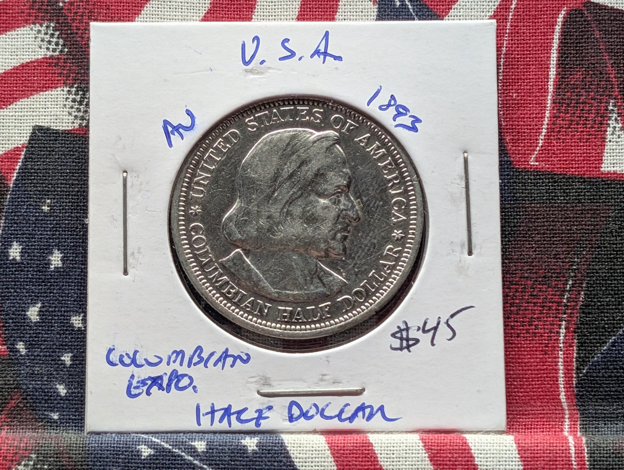 1893 Columbian Exposition Commemorative 90% Silver Half Dollar - Over 130 Years old!
