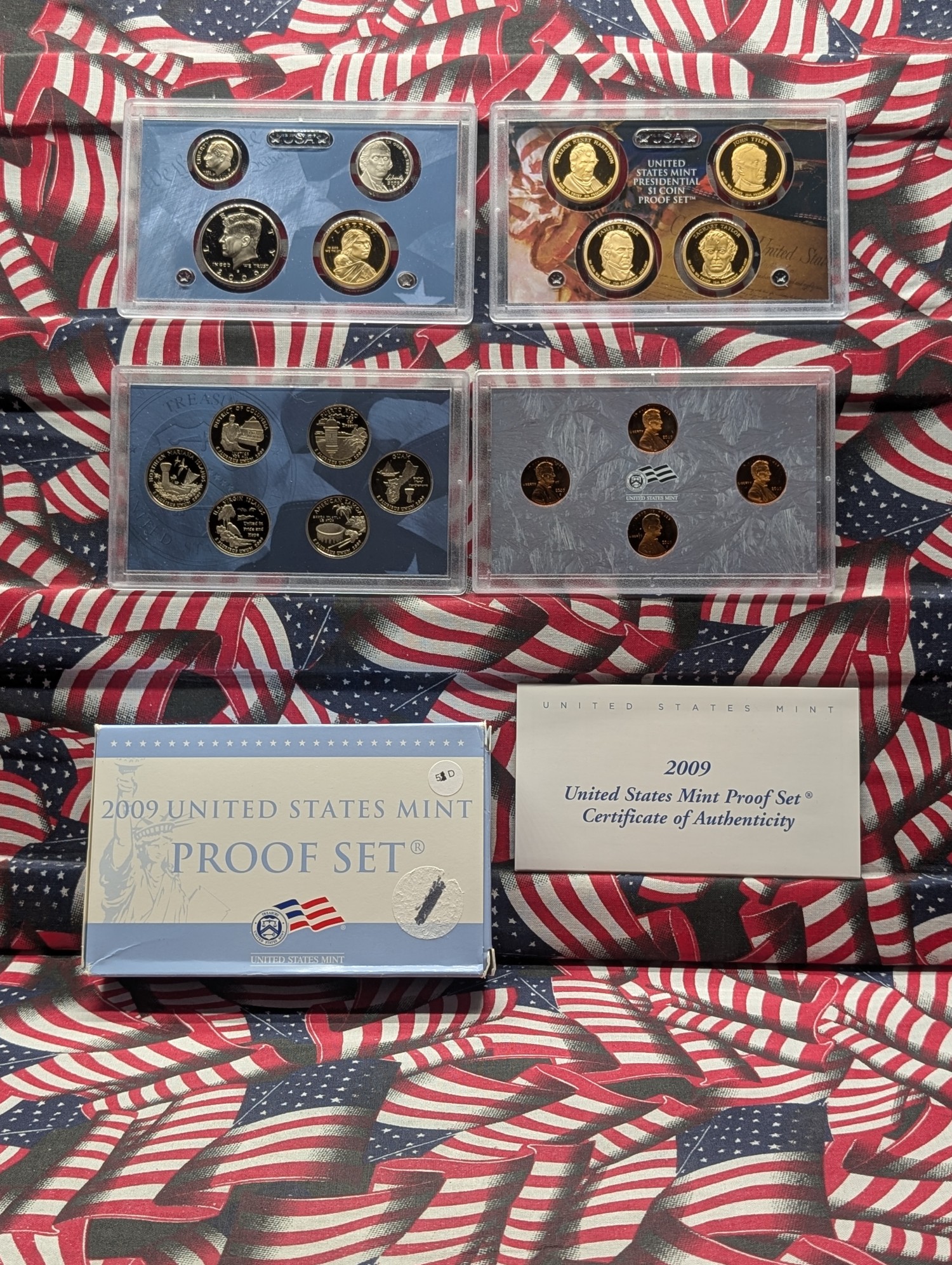 2009-S United States Mint Proof Set with Territorial Quarters, Presidential Dollars and Bicentennial Lincoln Cents in OGP w/ COA