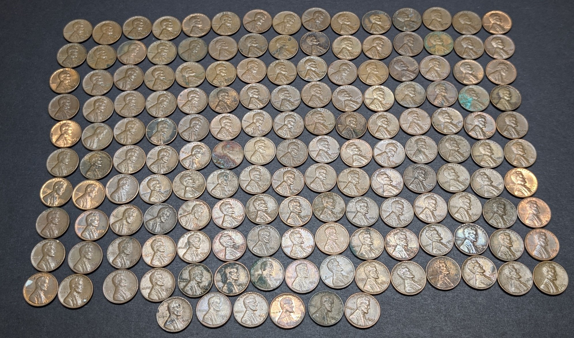 (155) 1960s Lincoln Memorial Cents