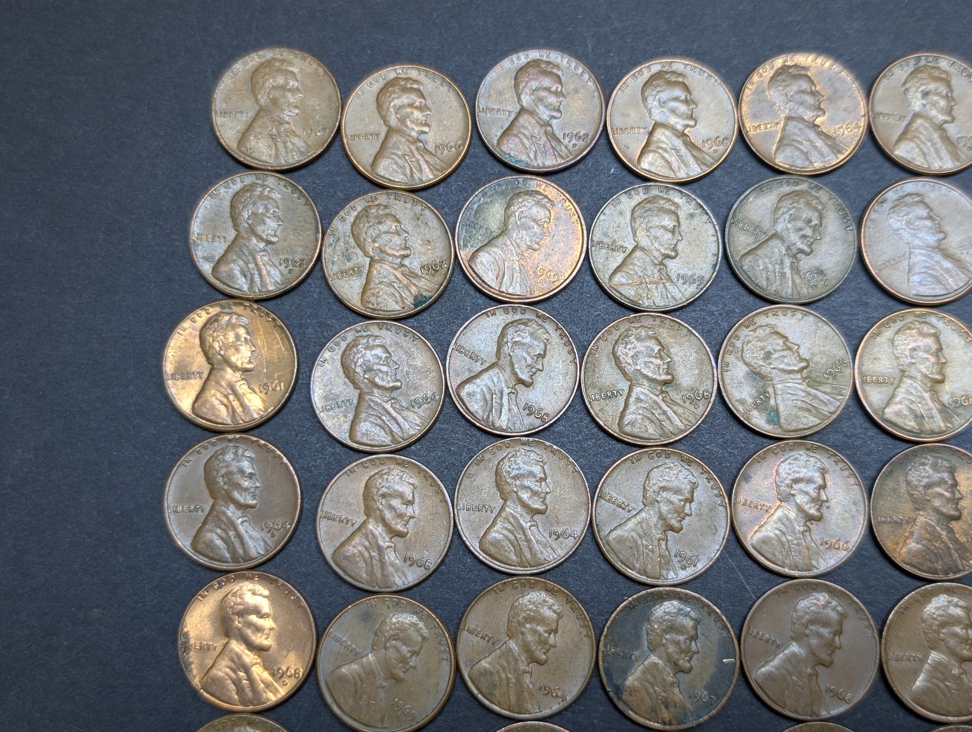 (155) 1960s Lincoln Memorial Cents