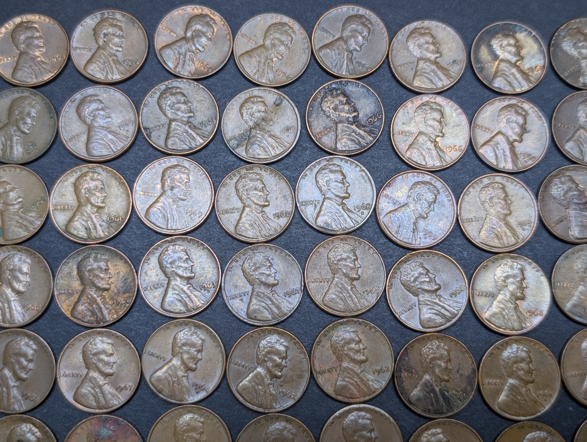 (155) 1960s Lincoln Memorial Cents