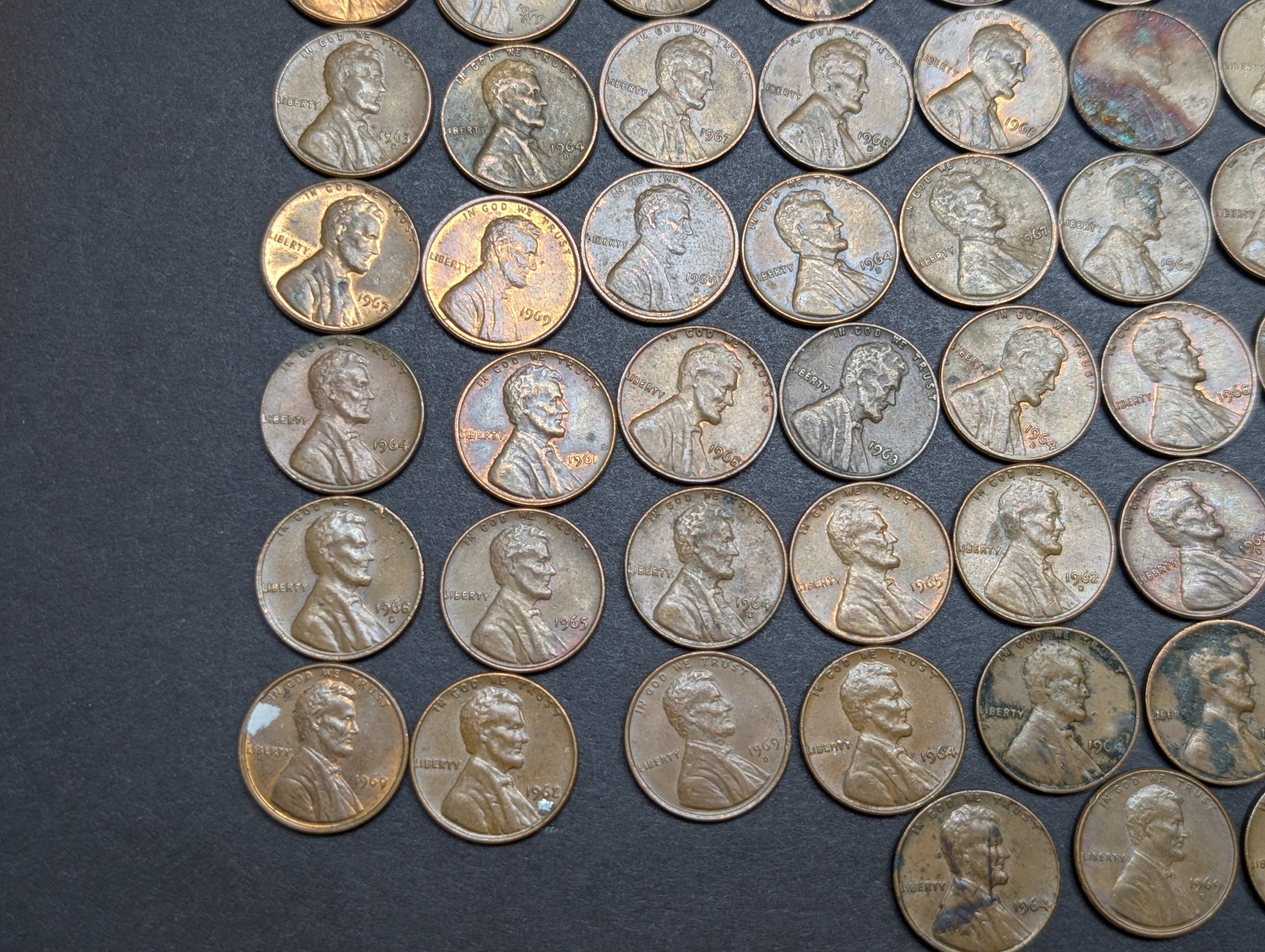 (155) 1960s Lincoln Memorial Cents