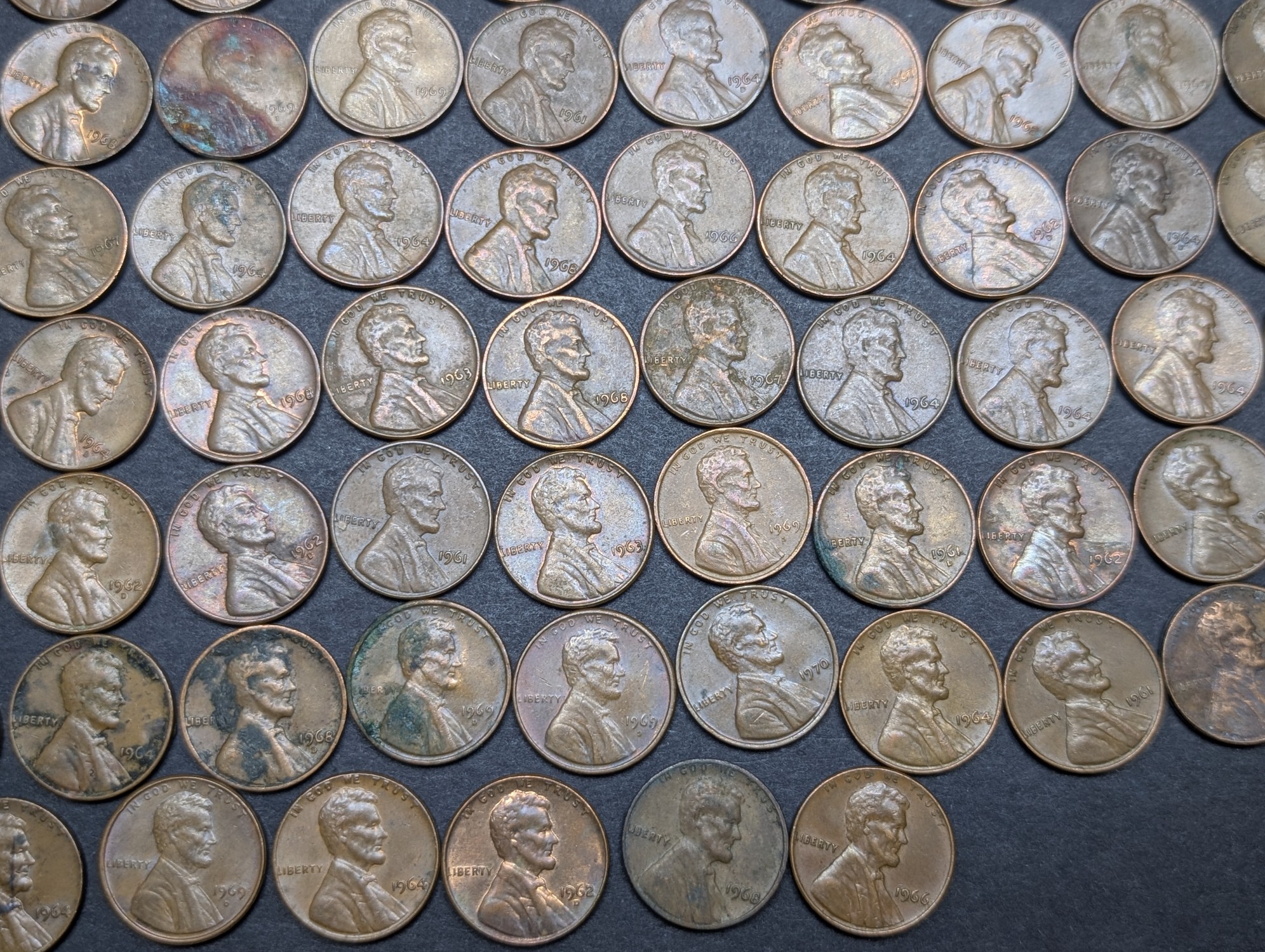 (155) 1960s Lincoln Memorial Cents