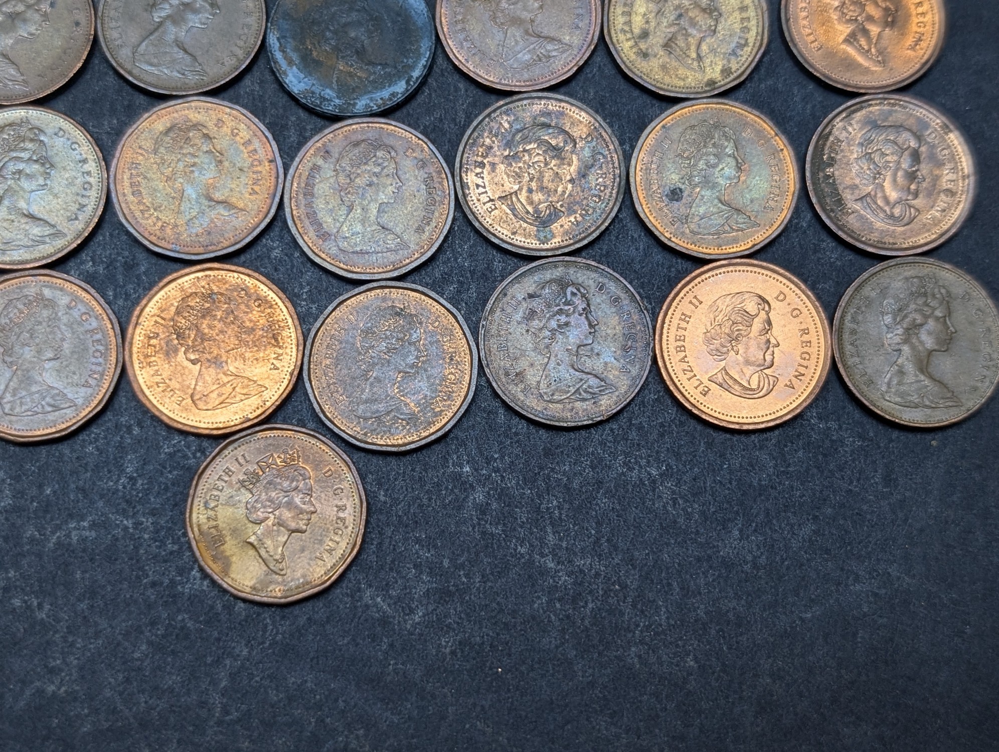 Full Roll of Assorted Canadian Cents, Variety Dates