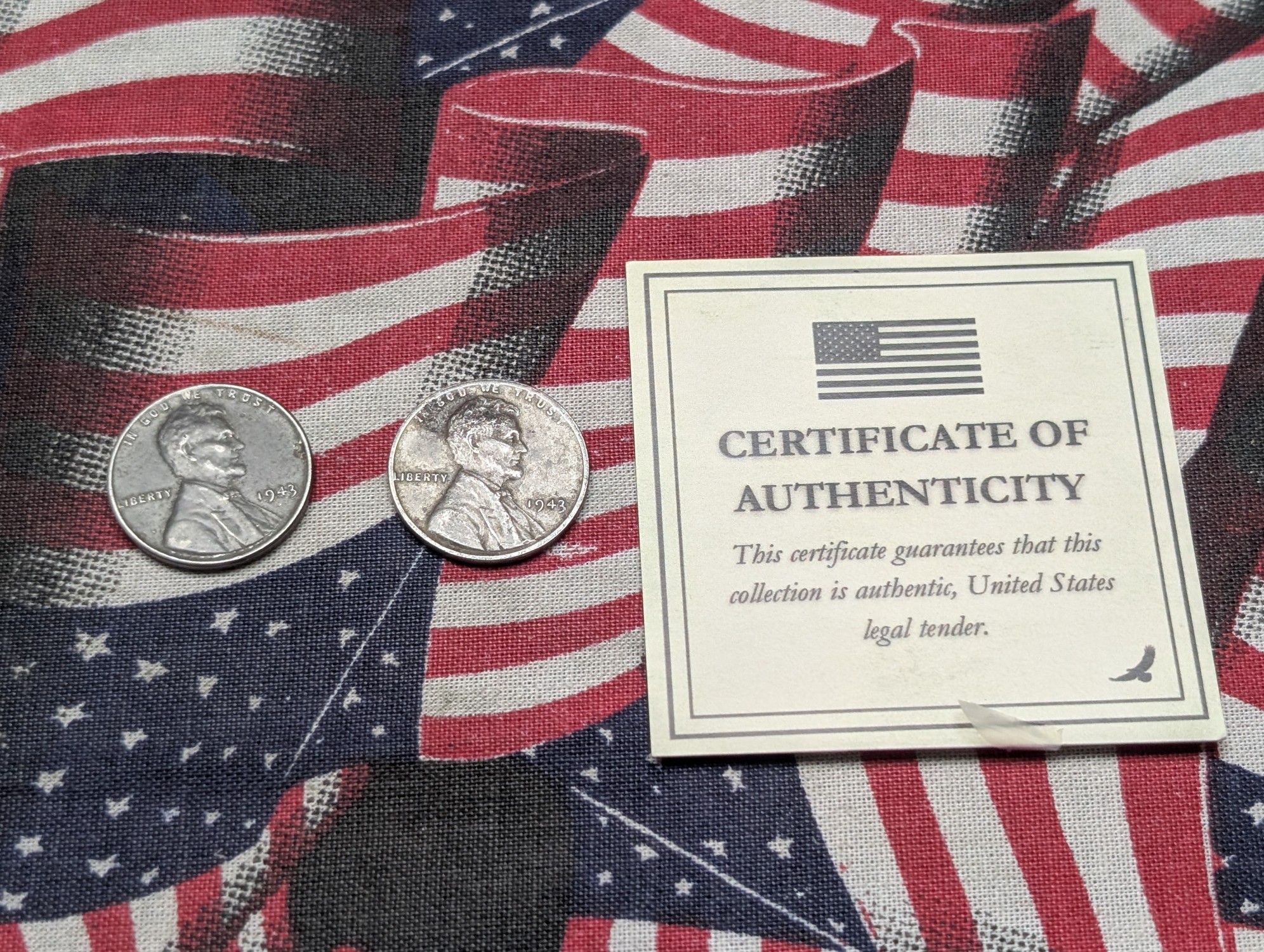 (2) 1943 Lincoln Steel Wheat Cents