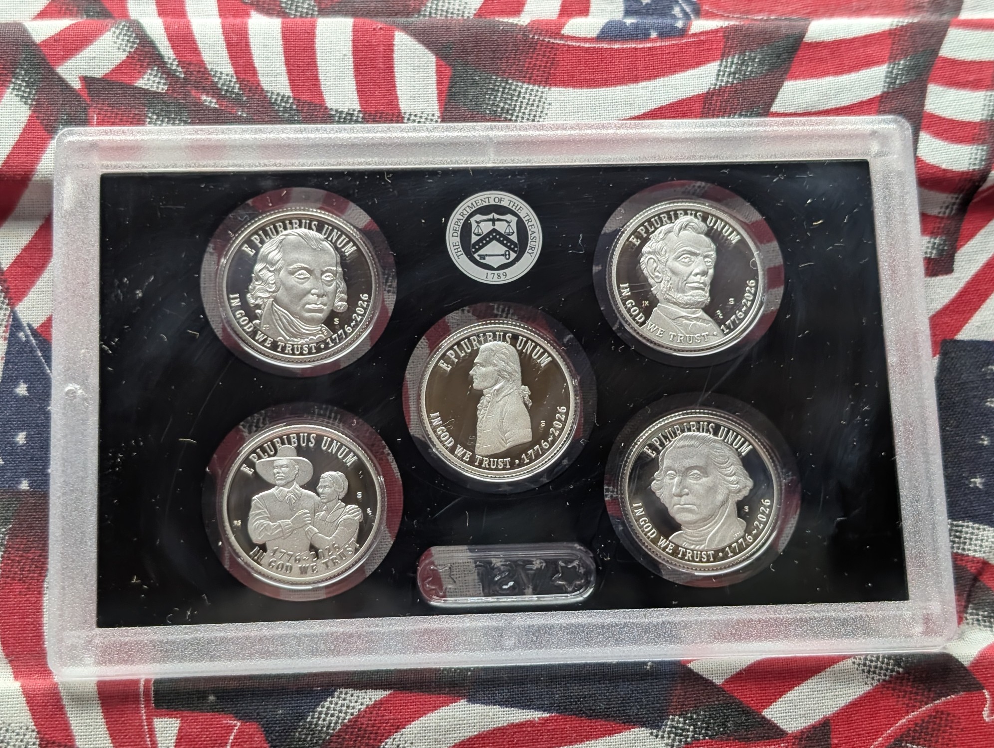 2026-S United States Semiquincentennial .999 Silver 5 Quarter Set, No Box Or COA