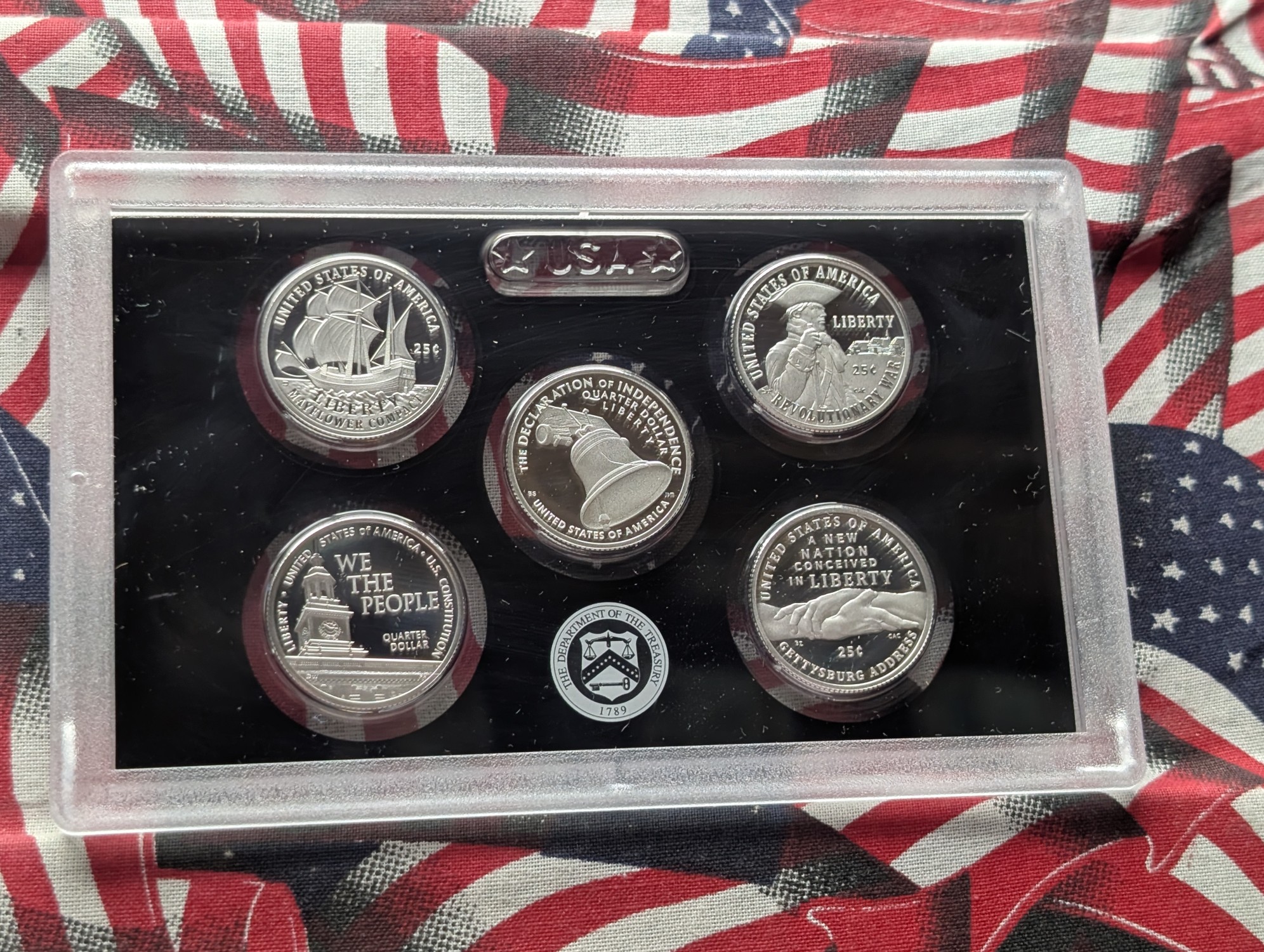 2026-S United States Semiquincentennial .999 Silver 5 Quarter Set, No Box Or COA