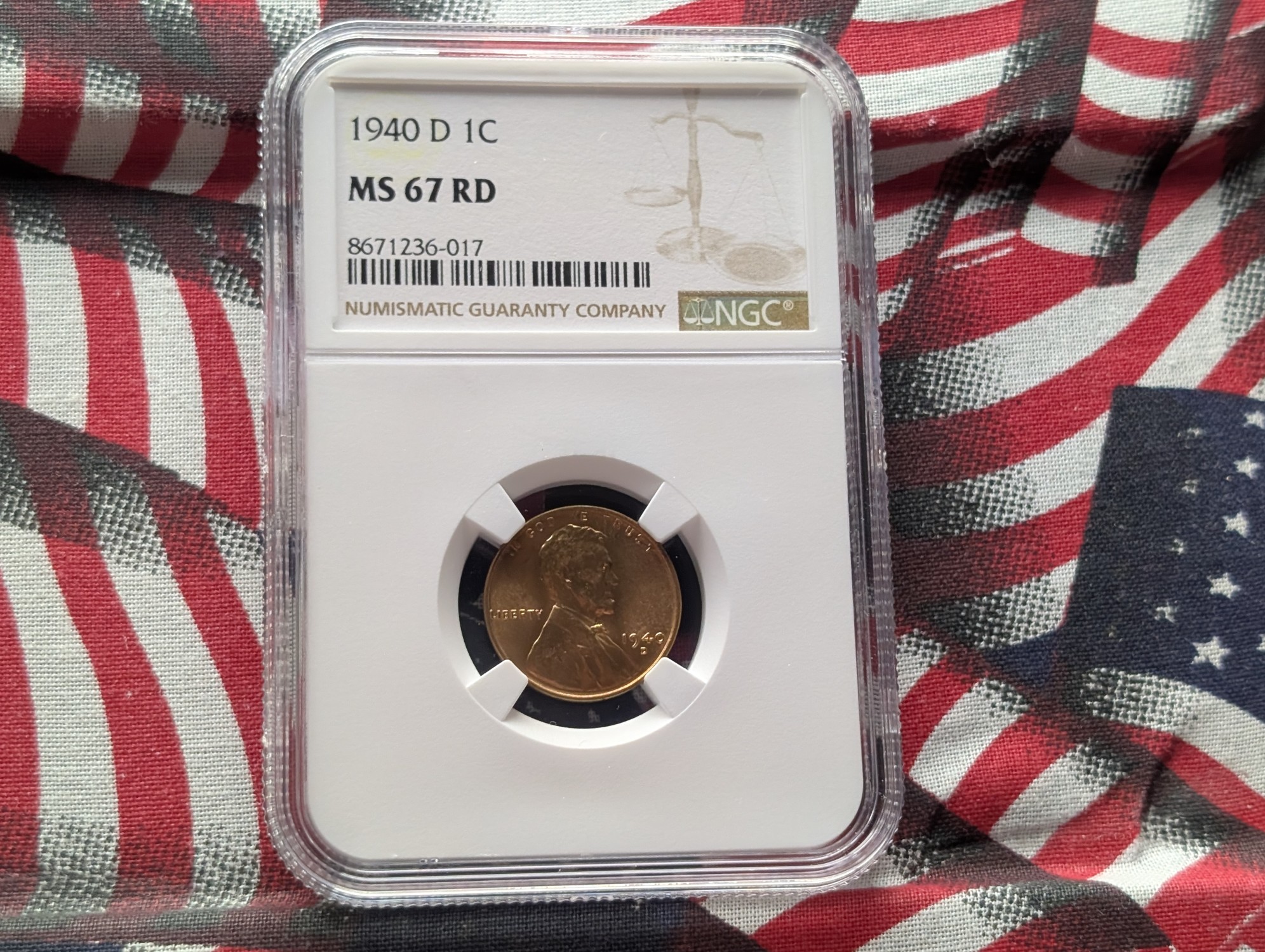 1940-D Lincoln Wheat Cent NGC MS67 RD