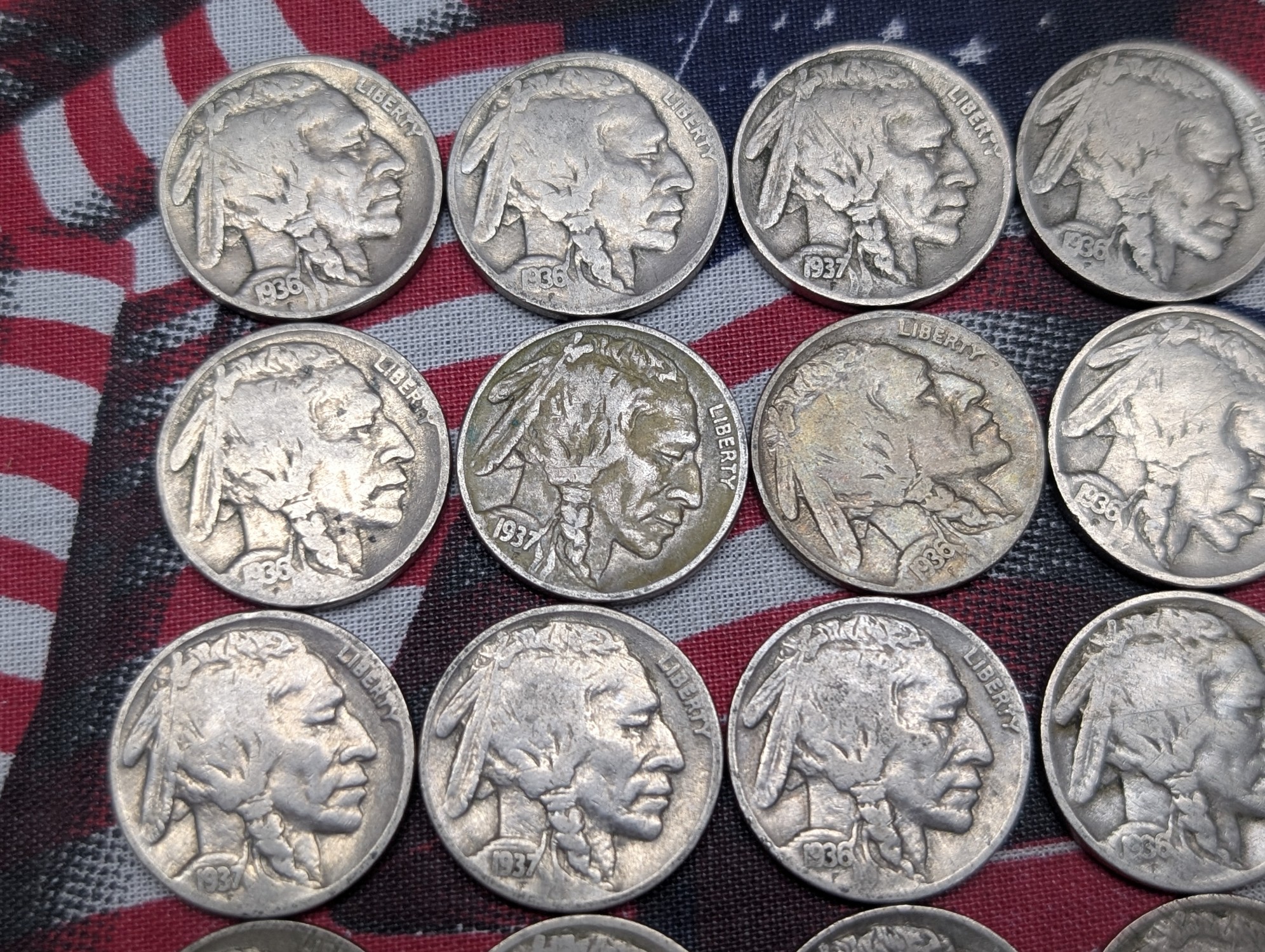 (26) 1936/1937 Indian Head Buffalo Nickels